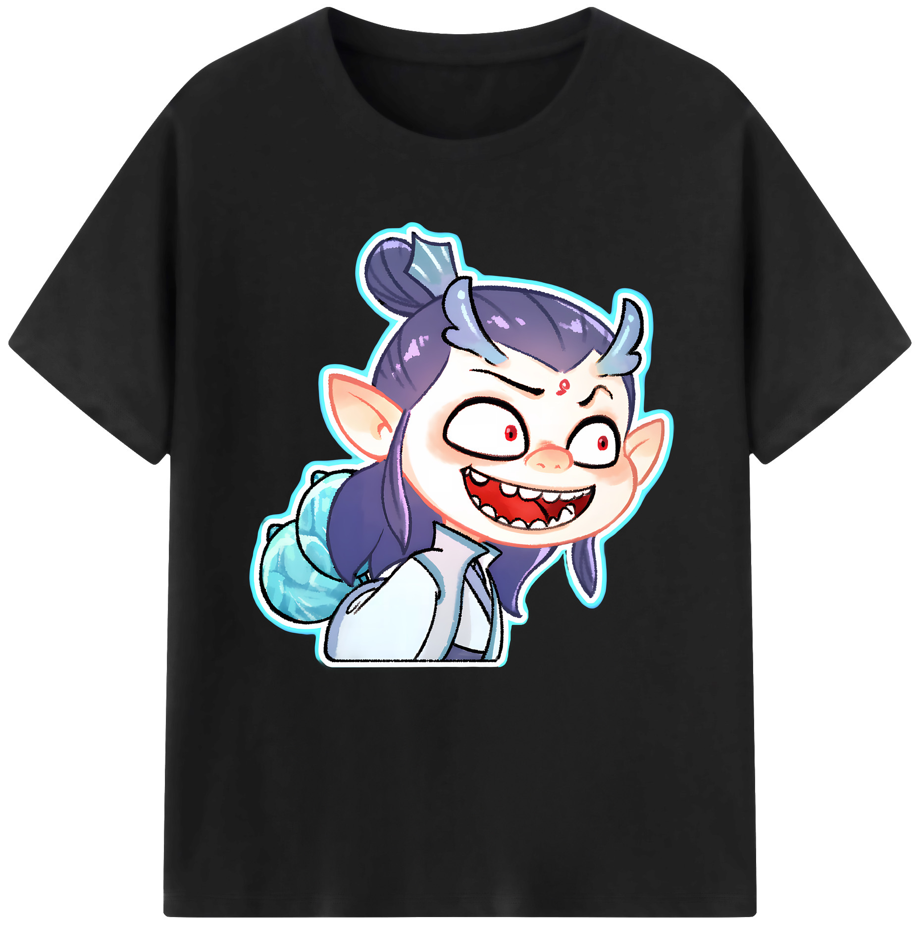 （画像用） Ne Zha 2 ナタ 魔童の大暴れ 綿100％半袖Tシャツ（フロントプリント）