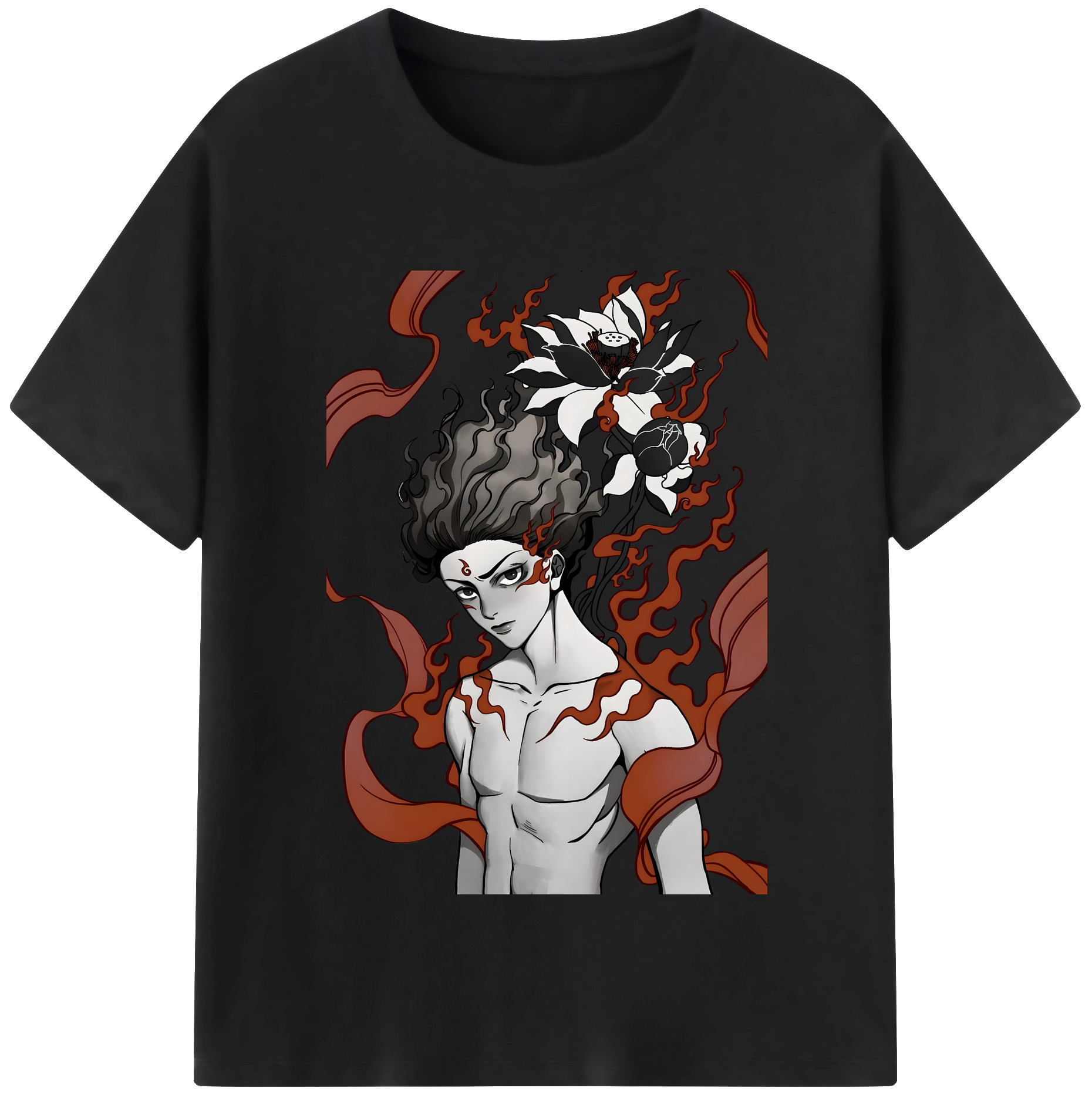 （画像用） Ne Zha 2 ナタ 魔童の大暴れ 綿100％半袖Tシャツ（フロントプリント）