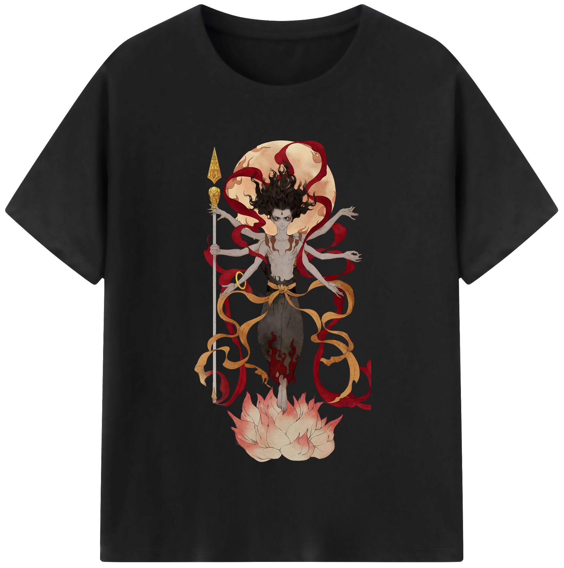 （画像用） Ne Zha 2 ナタ 魔童の大暴れ 綿100％半袖Tシャツ（フロントプリント）