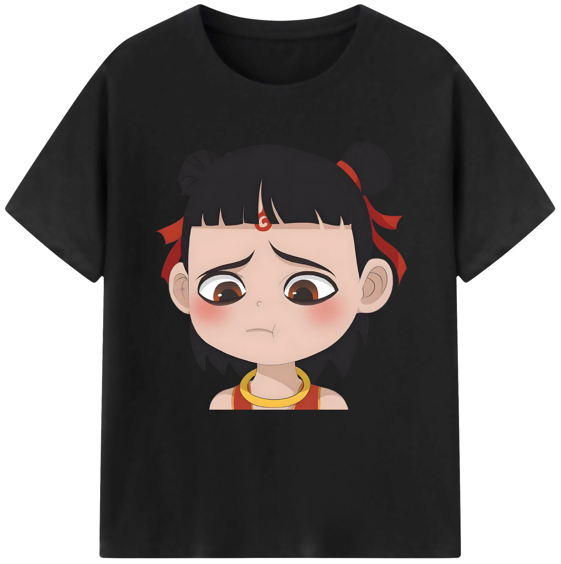 （画像用） Ne Zha 2 ナタ 魔童の大暴れ 綿100％半袖Tシャツ（フロントプリント）