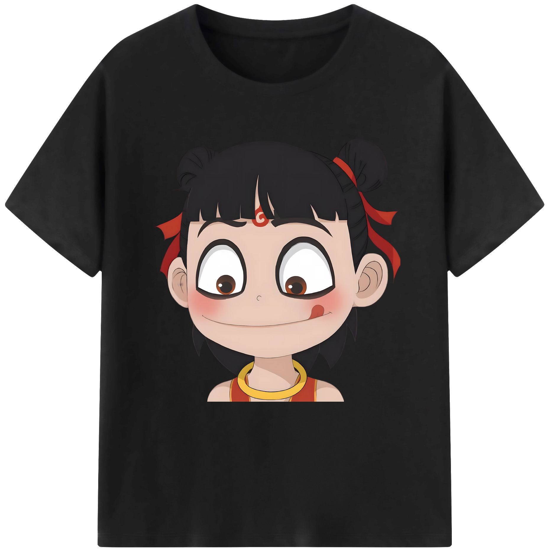 （画像用） Ne Zha 2 ナタ 魔童の大暴れ 綿100％半袖Tシャツ（フロントプリント）