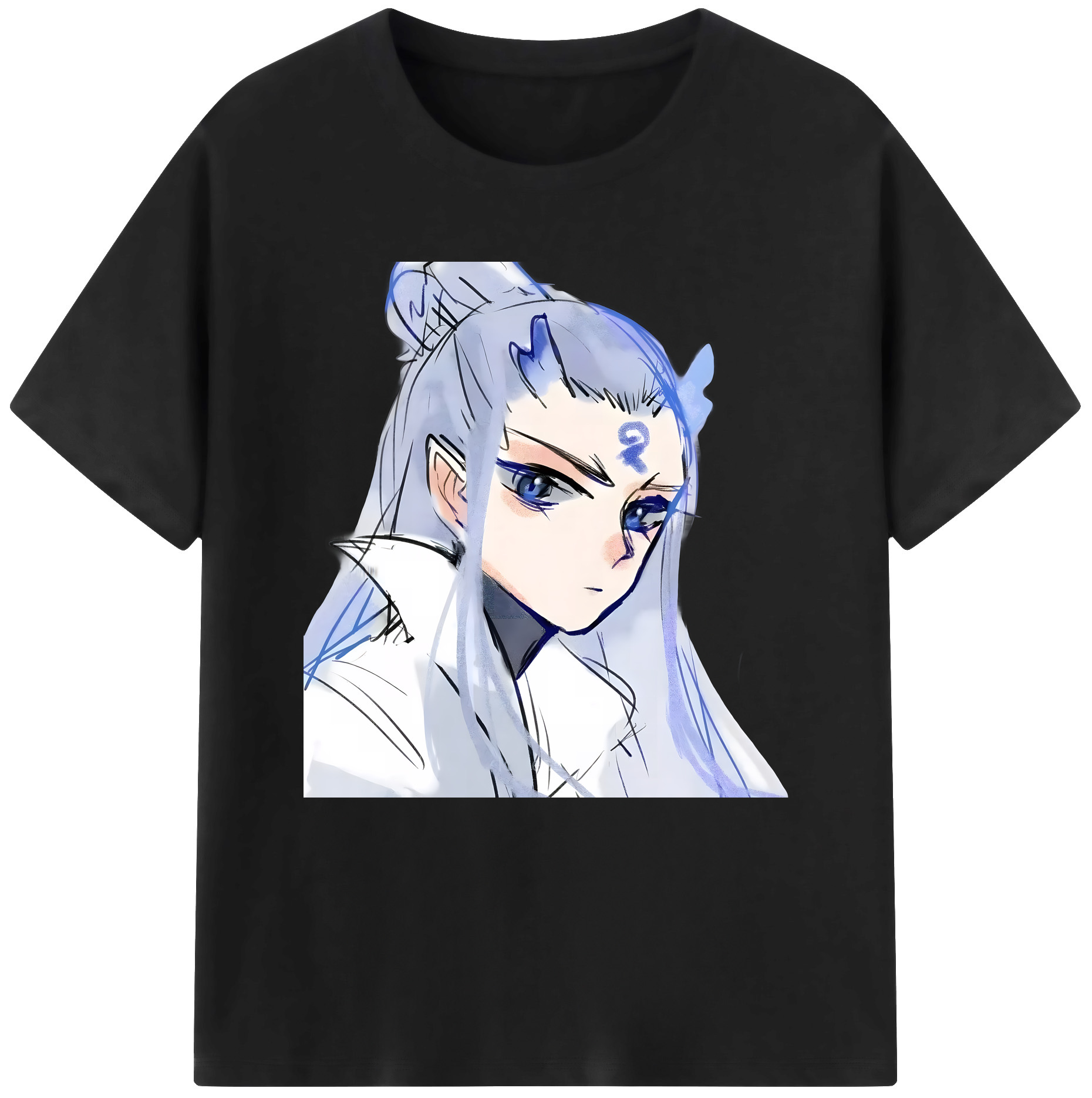 （画像用） Ne Zha 2 ナタ 魔童の大暴れ 綿100％半袖Tシャツ（フロントプリント）