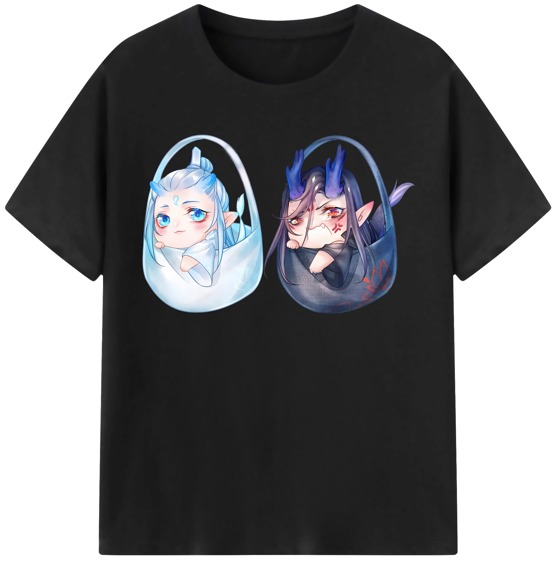（画像用） Ne Zha 2 ナタ 魔童の大暴れ 綿100％半袖Tシャツ（フロントプリント）