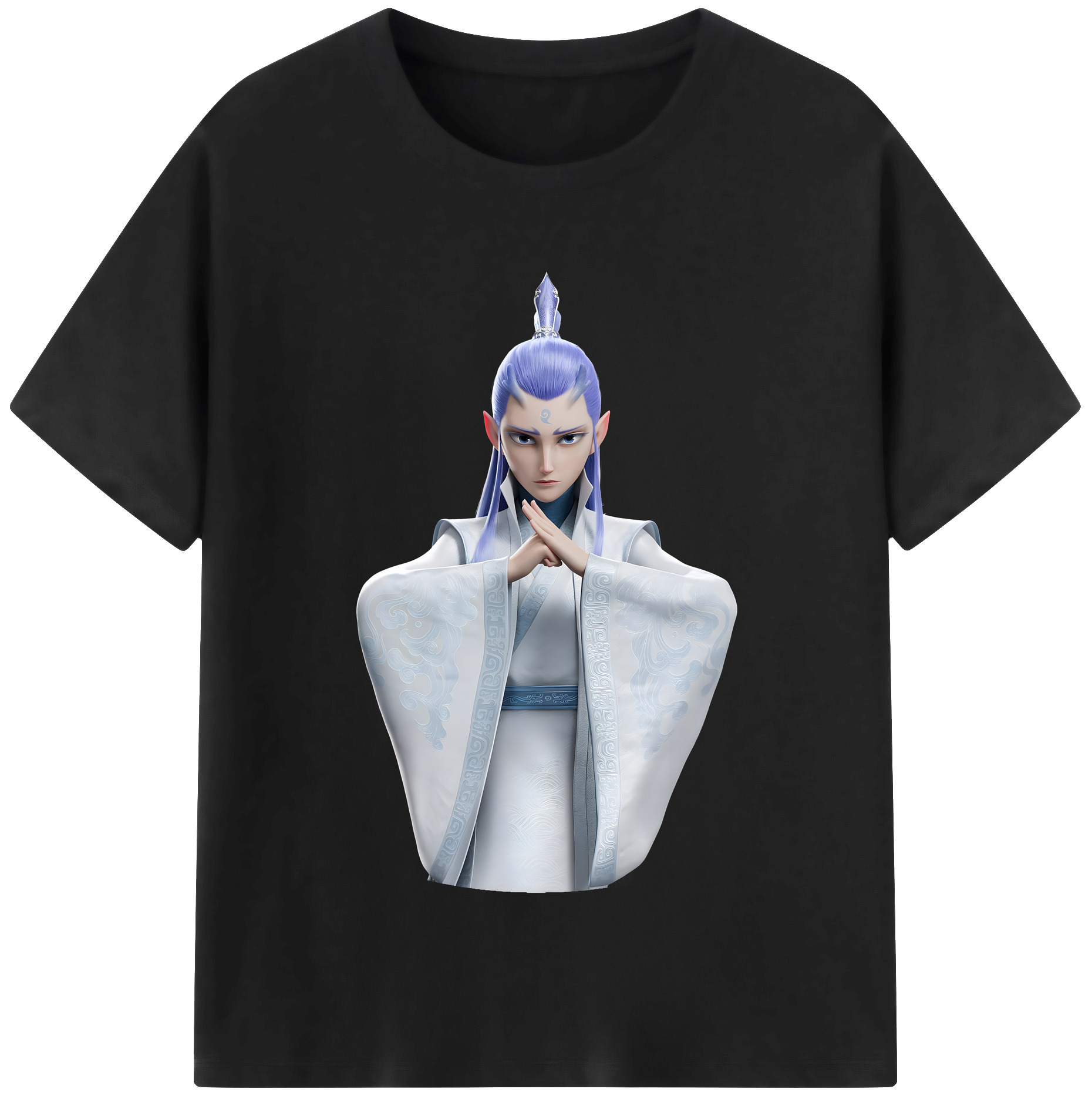 （画像用） Ne Zha 2 ナタ 魔童の大暴れ 綿100％半袖Tシャツ（フロントプリント）