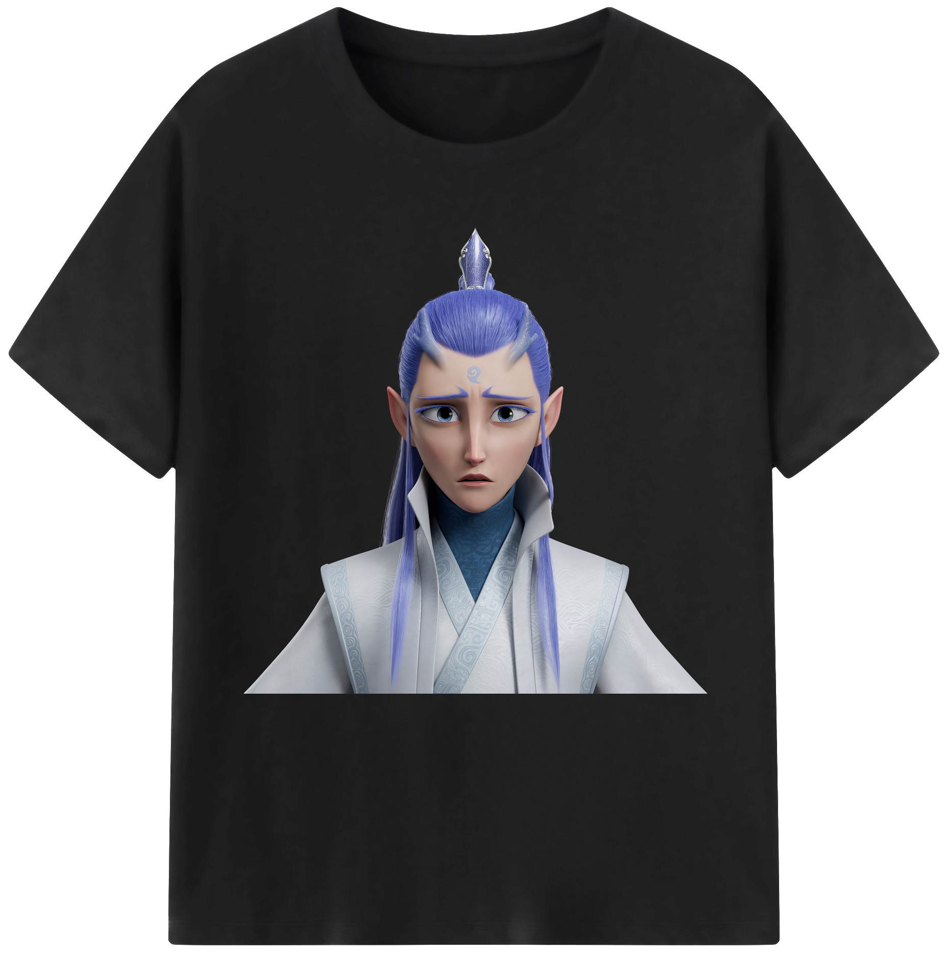 （画像用） Ne Zha 2 ナタ 魔童の大暴れ 綿100％半袖Tシャツ（フロントプリント）