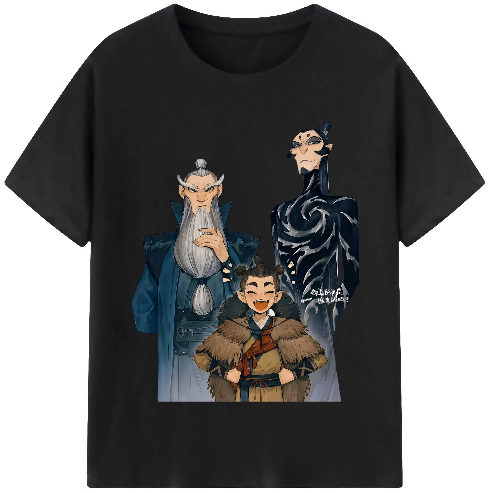 （画像用） Ne Zha 2 ナタ 魔童の大暴れ 綿100％半袖Tシャツ（フロントプリント）
