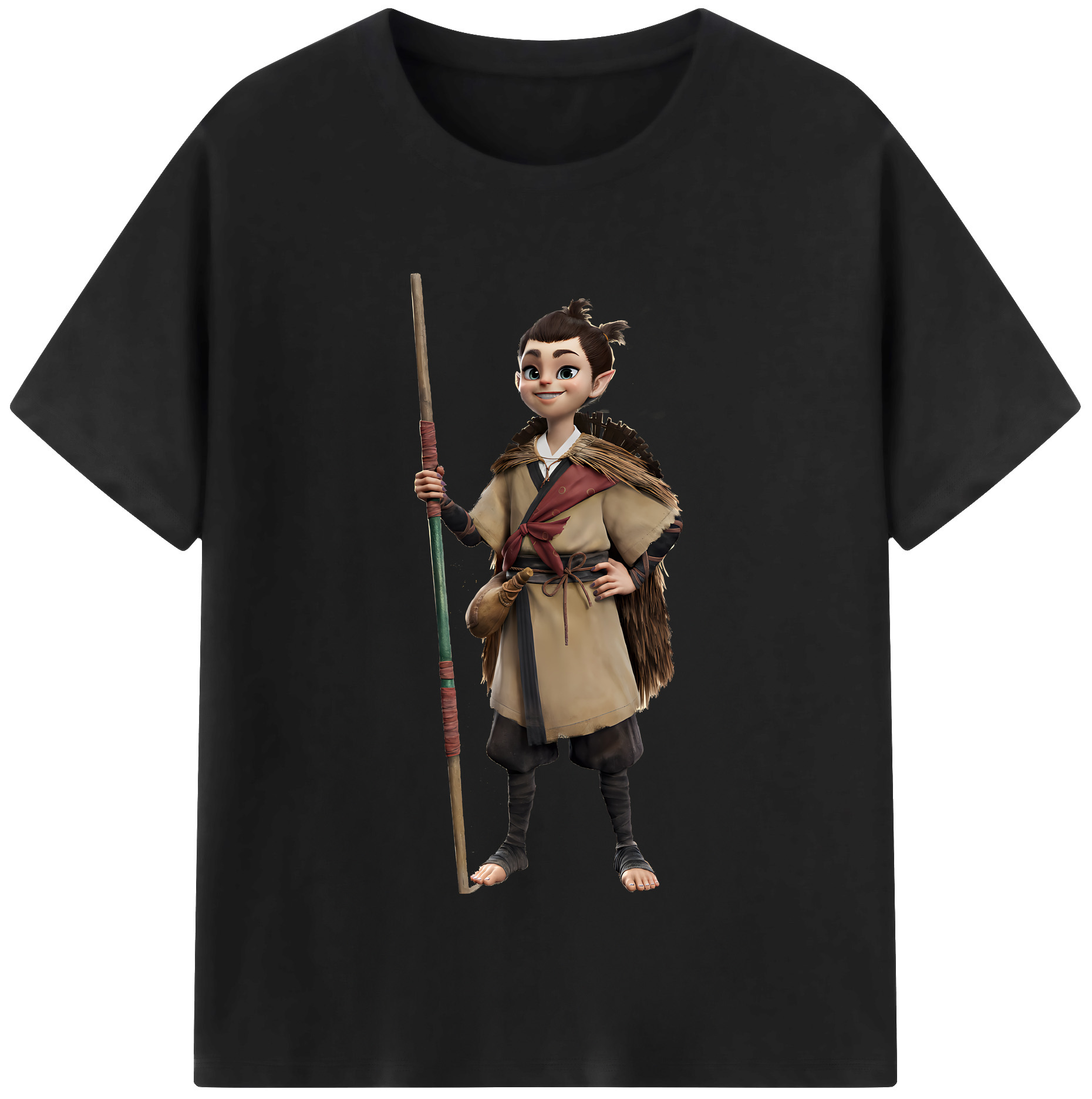 （画像用） Ne Zha 2 ナタ 魔童の大暴れ 綿100％半袖Tシャツ（フロントプリント）