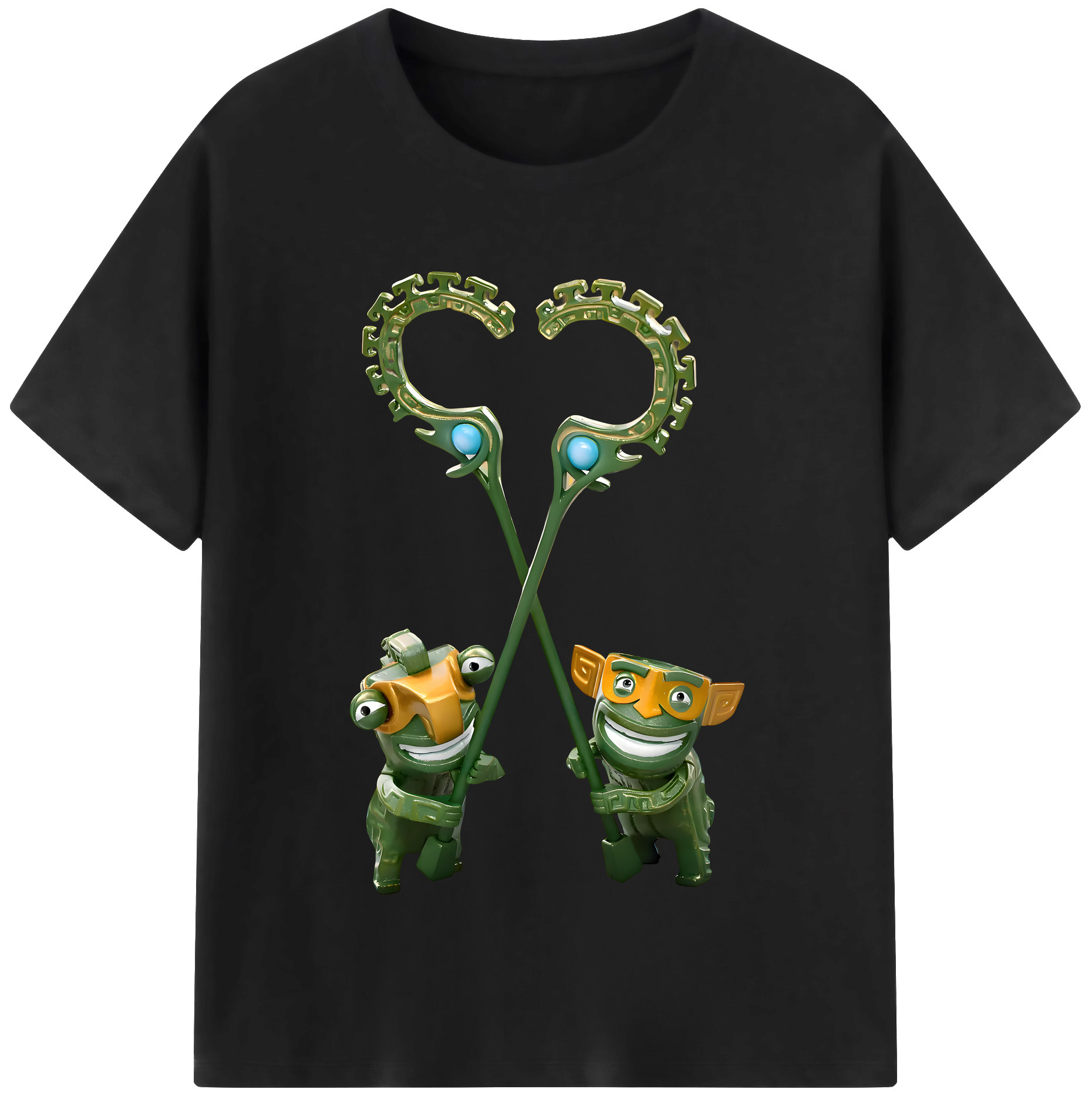 （画像用） Ne Zha 2 ナタ 魔童の大暴れ 綿100％半袖Tシャツ（フロントプリント）