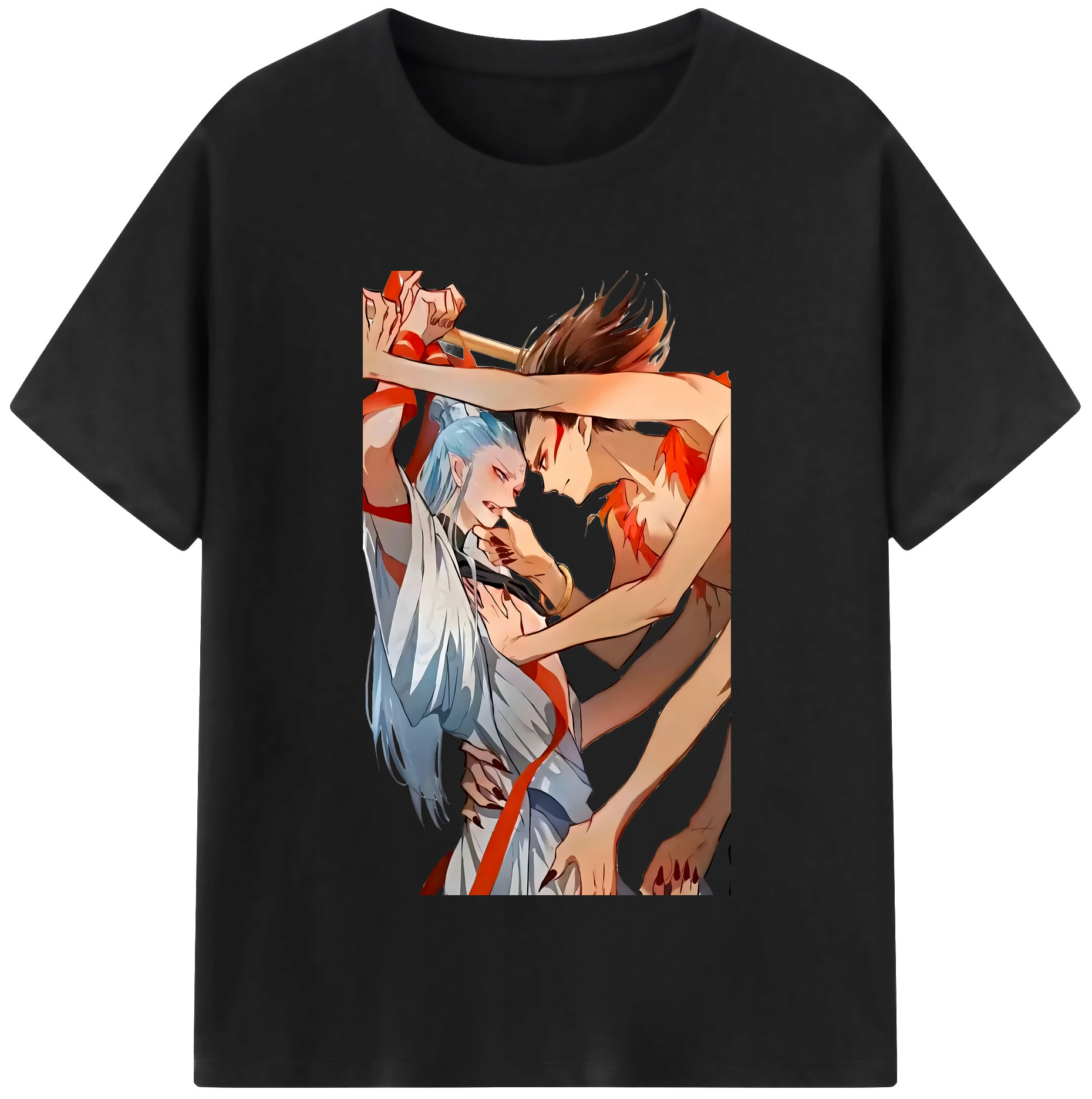 （画像用） Ne Zha 2 ナタ 魔童の大暴れ 綿100％半袖Tシャツ（フロントプリント）