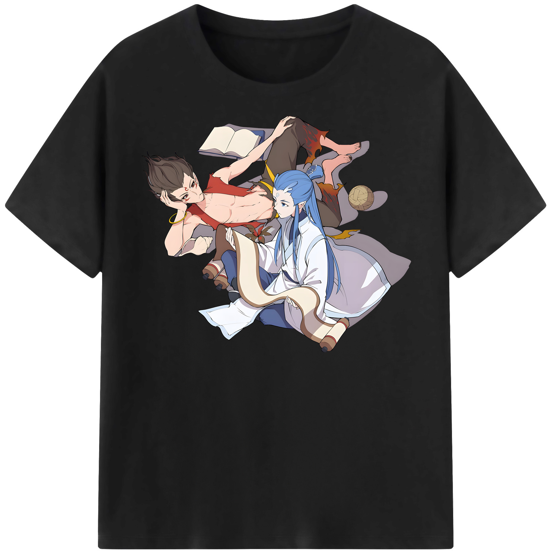 （画像用） Ne Zha 2 ナタ 魔童の大暴れ 綿100％半袖Tシャツ（フロントプリント）