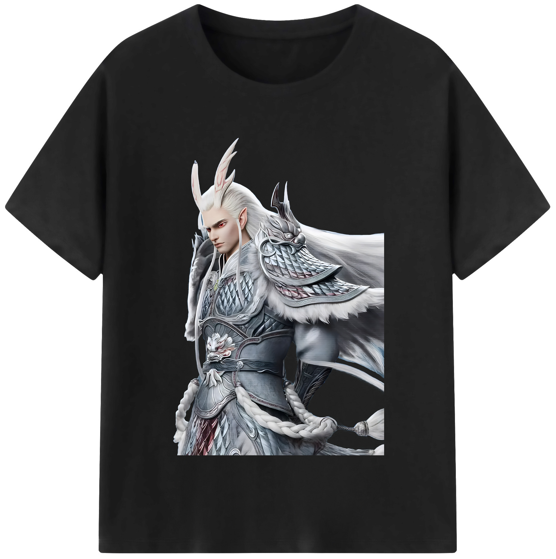 （画像用） Ne Zha 2 ナタ 魔童の大暴れ 綿100％半袖Tシャツ（フロントプリント）