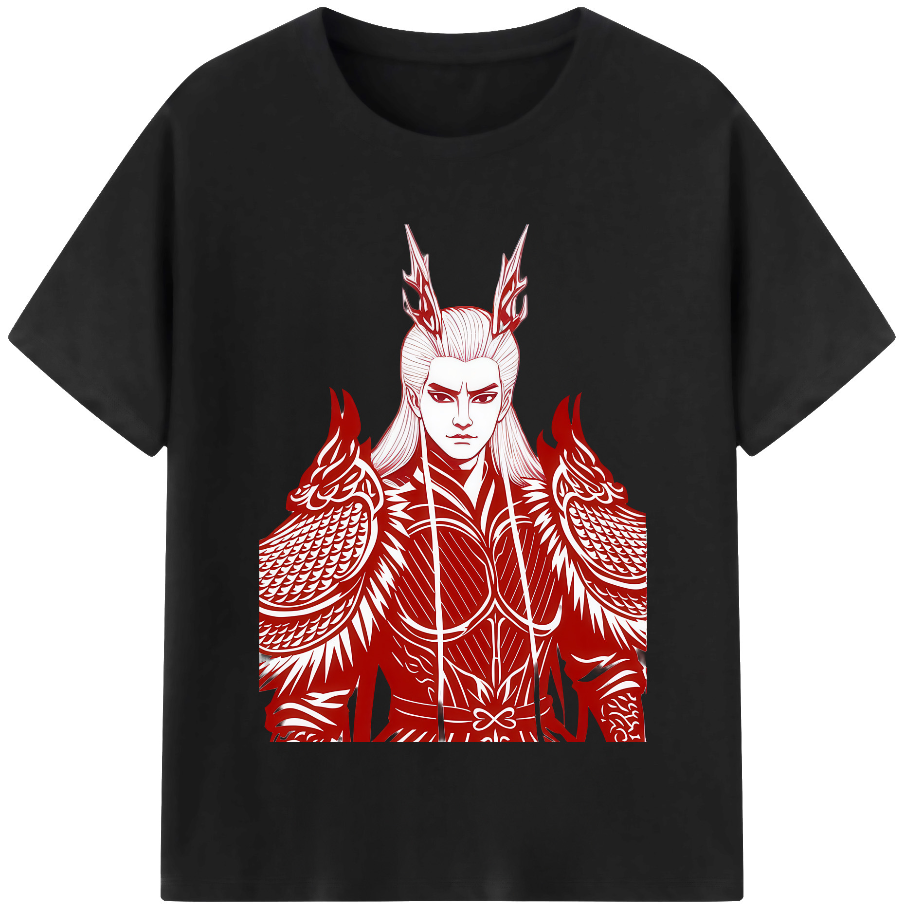 （画像用） Ne Zha 2 ナタ 魔童の大暴れ 綿100％半袖Tシャツ（フロントプリント）