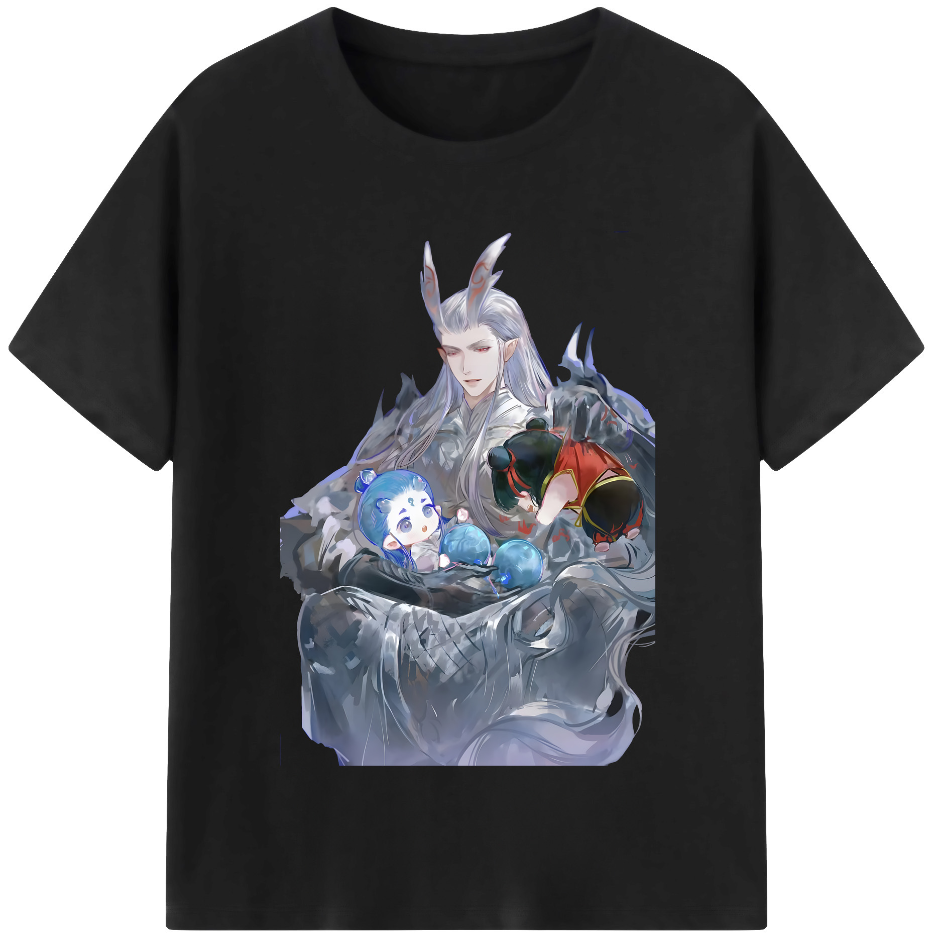 （画像用） Ne Zha 2 ナタ 魔童の大暴れ 綿100％半袖Tシャツ（フロントプリント）