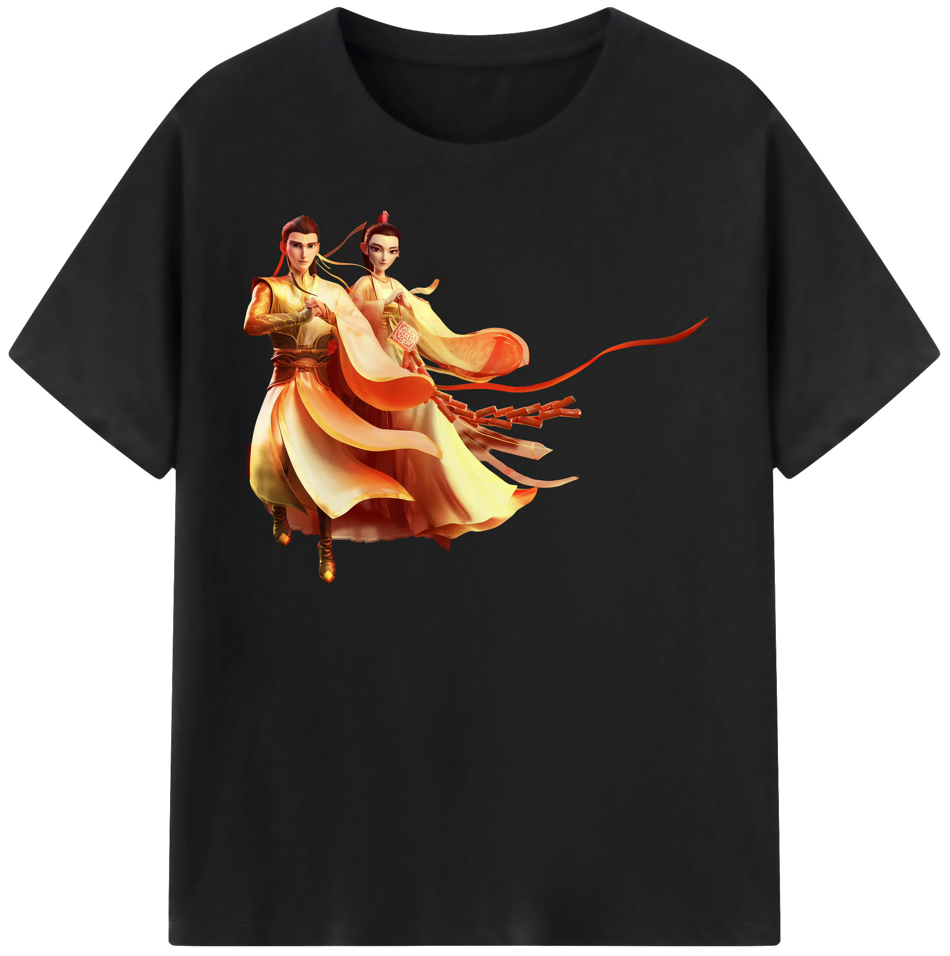 （画像用） Ne Zha 2 ナタ 魔童の大暴れ 綿100％半袖Tシャツ（フロントプリント）