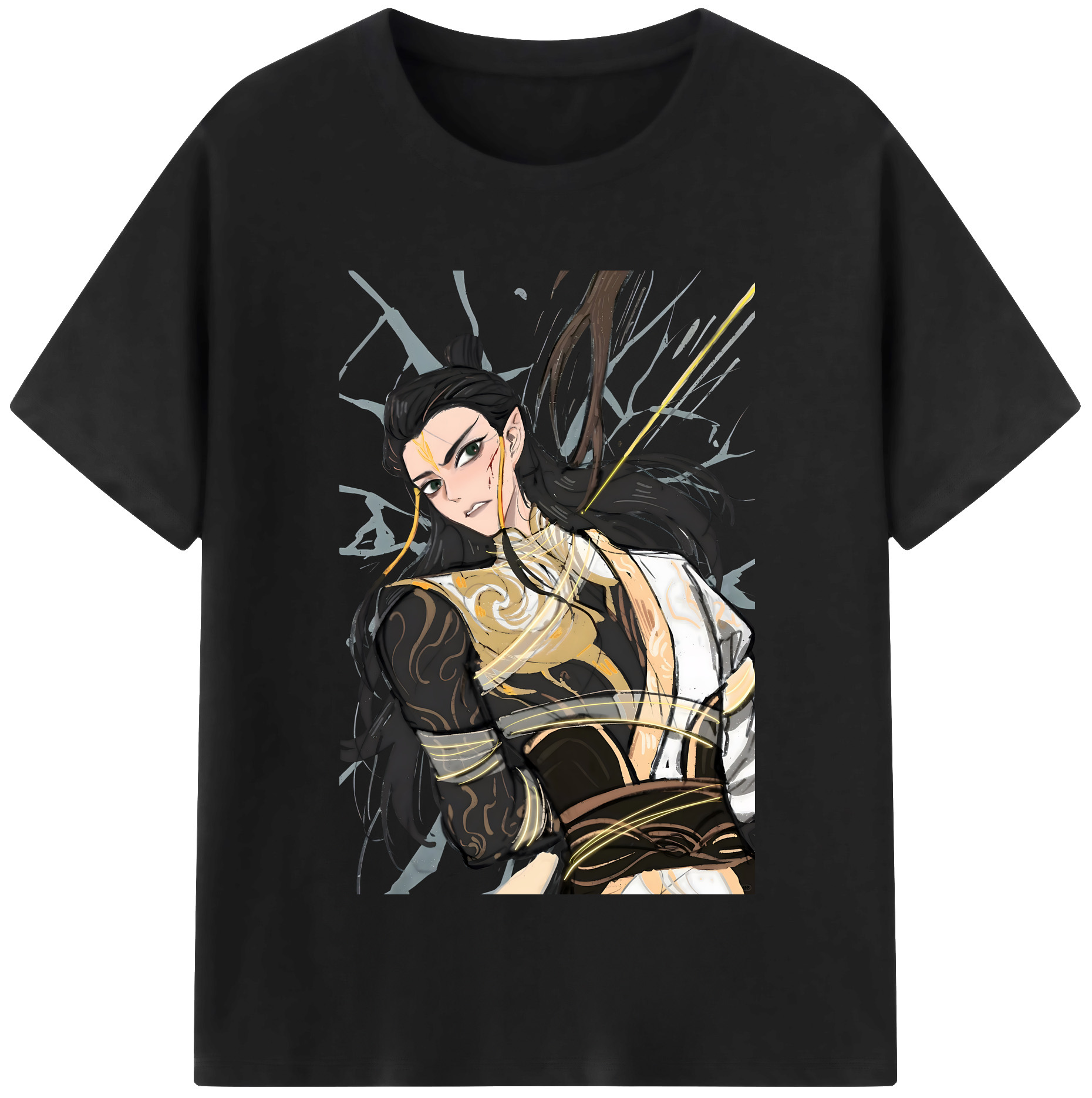 （画像用） Ne Zha 2 ナタ 魔童の大暴れ 綿100％半袖Tシャツ（フロントプリント）