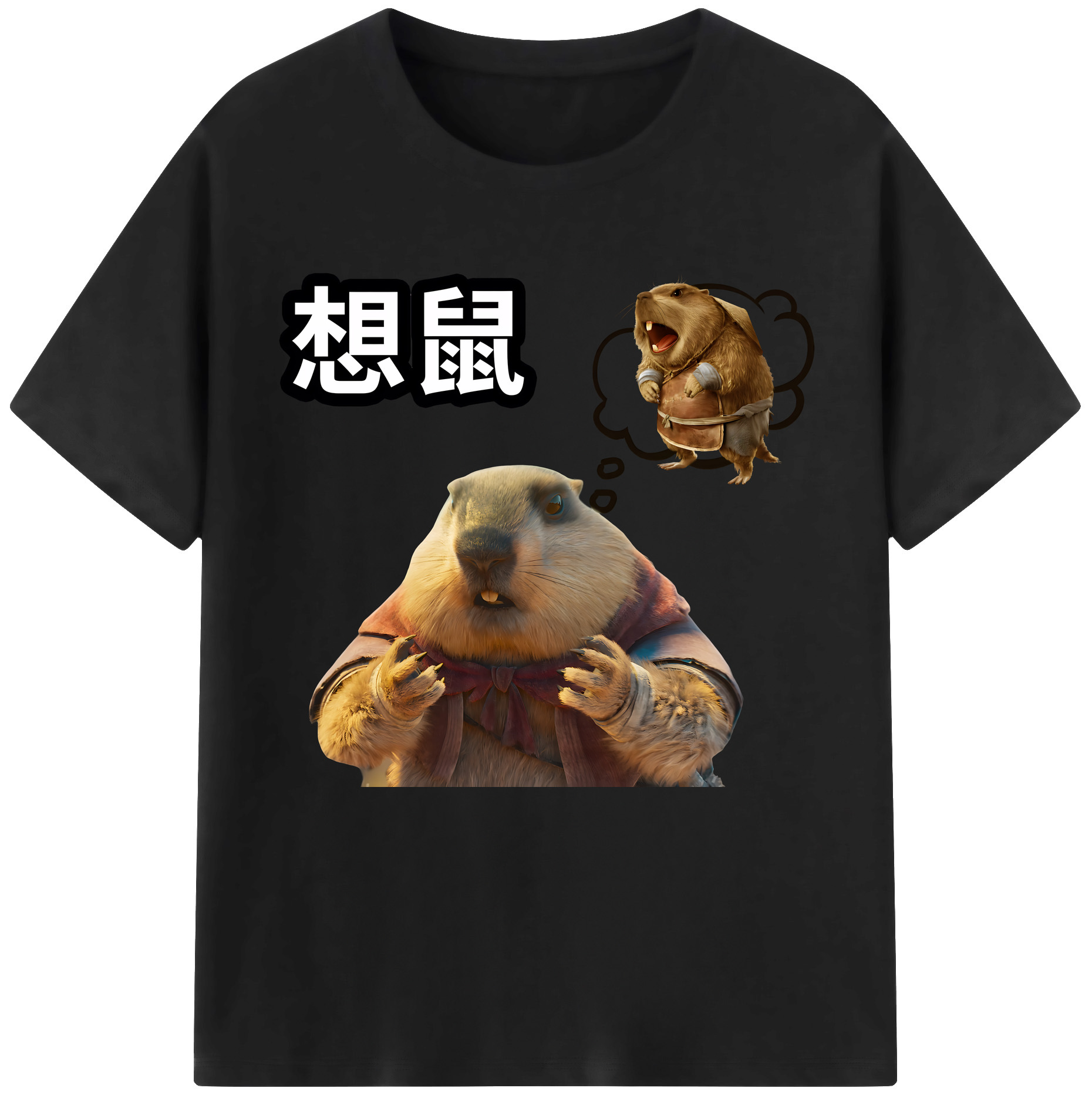 （画像用） Ne Zha 2 ナタ 魔童の大暴れ 綿100％半袖Tシャツ（フロントプリント）