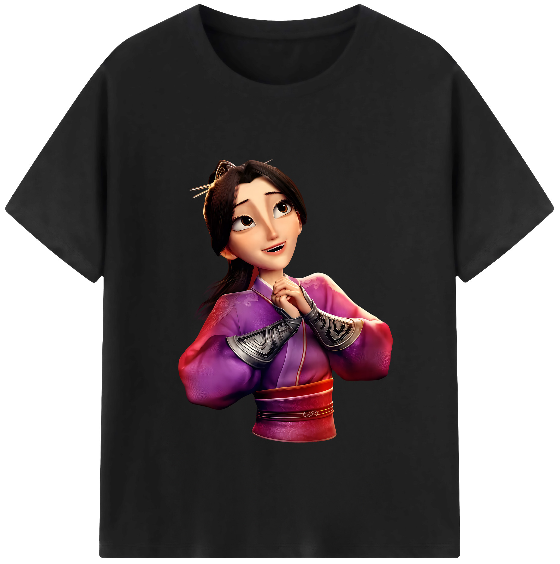 （画像用） Ne Zha 2 ナタ 魔童の大暴れ 綿100％半袖Tシャツ（フロントプリント）
