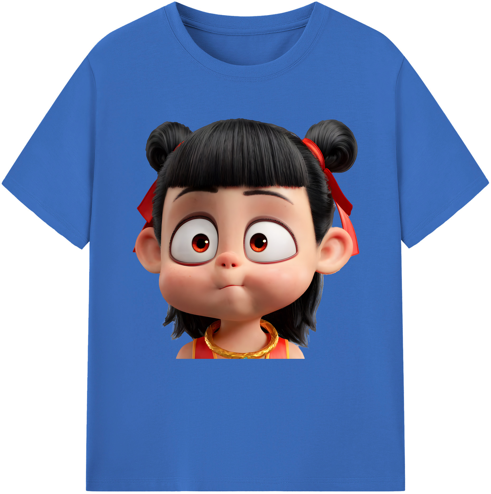 （画像用） Ne Zha 2 ナタ 魔童の大暴れ 綿100％半袖Tシャツ（フロントプリント）