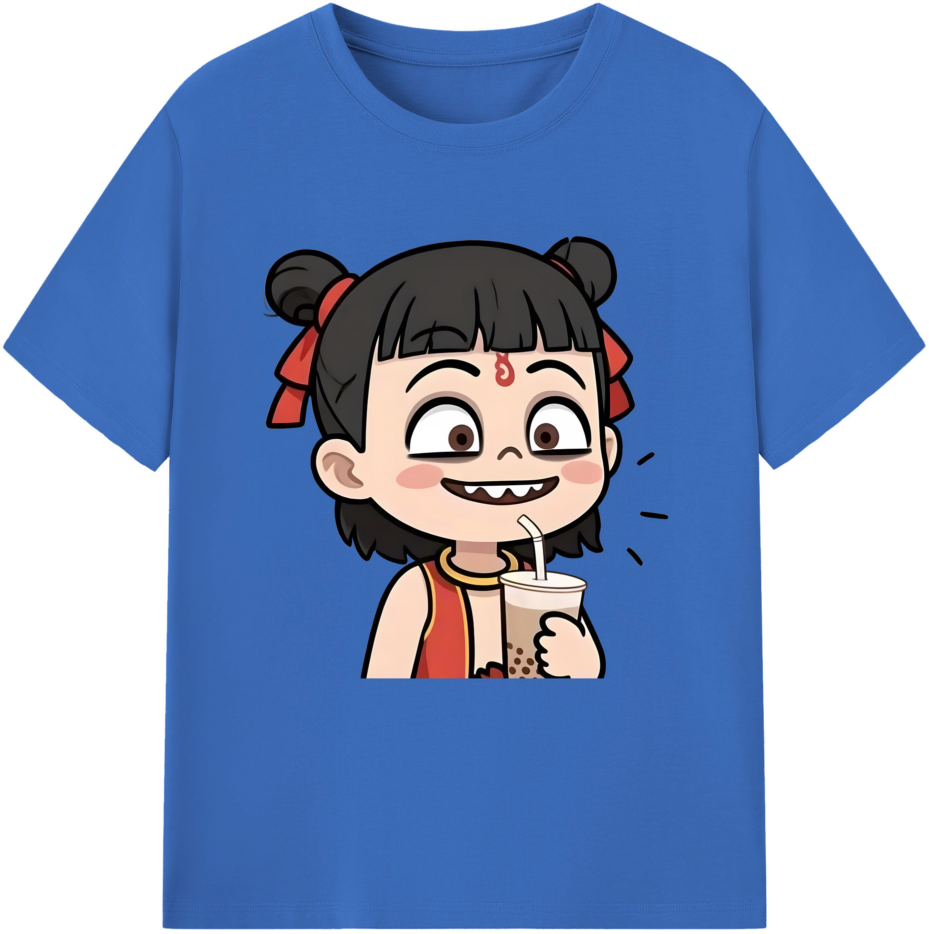 （画像用） Ne Zha 2 ナタ 魔童の大暴れ 綿100％半袖Tシャツ（フロントプリント）