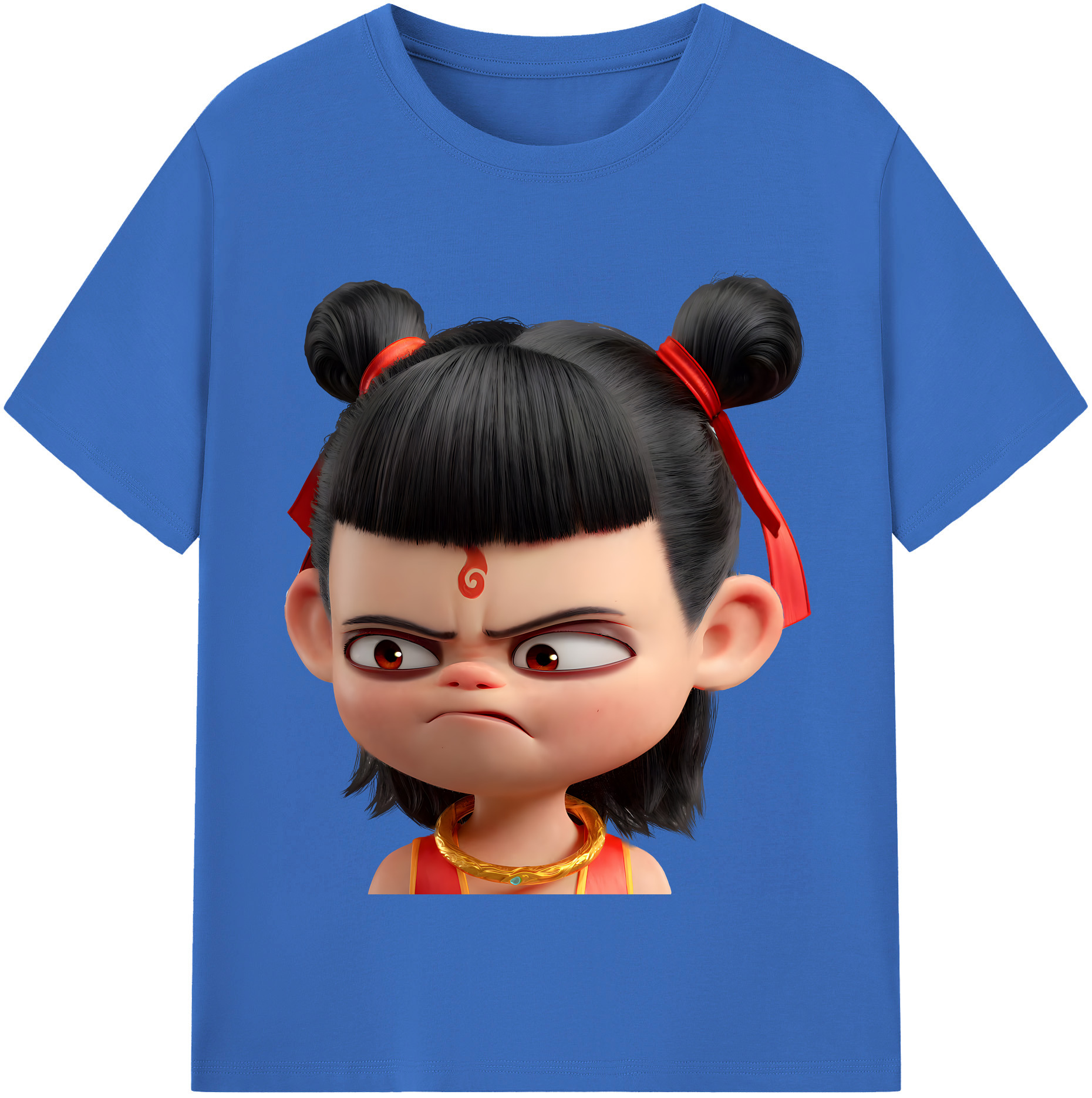 （画像用） Ne Zha 2 ナタ 魔童の大暴れ 綿100％半袖Tシャツ（フロントプリント）