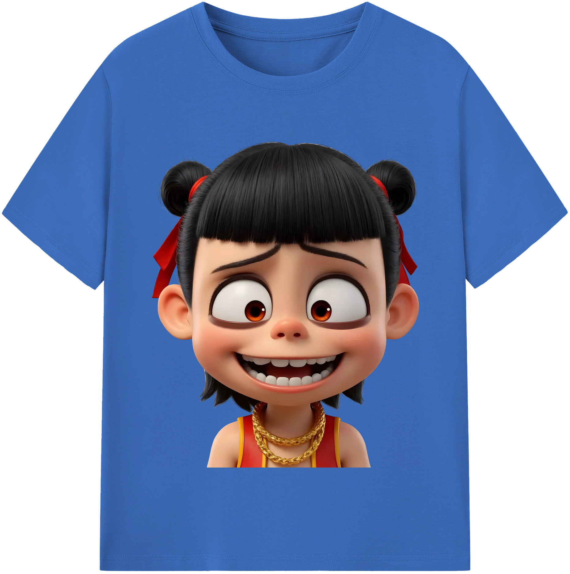 （画像用） Ne Zha 2 ナタ 魔童の大暴れ 綿100％半袖Tシャツ（フロントプリント）