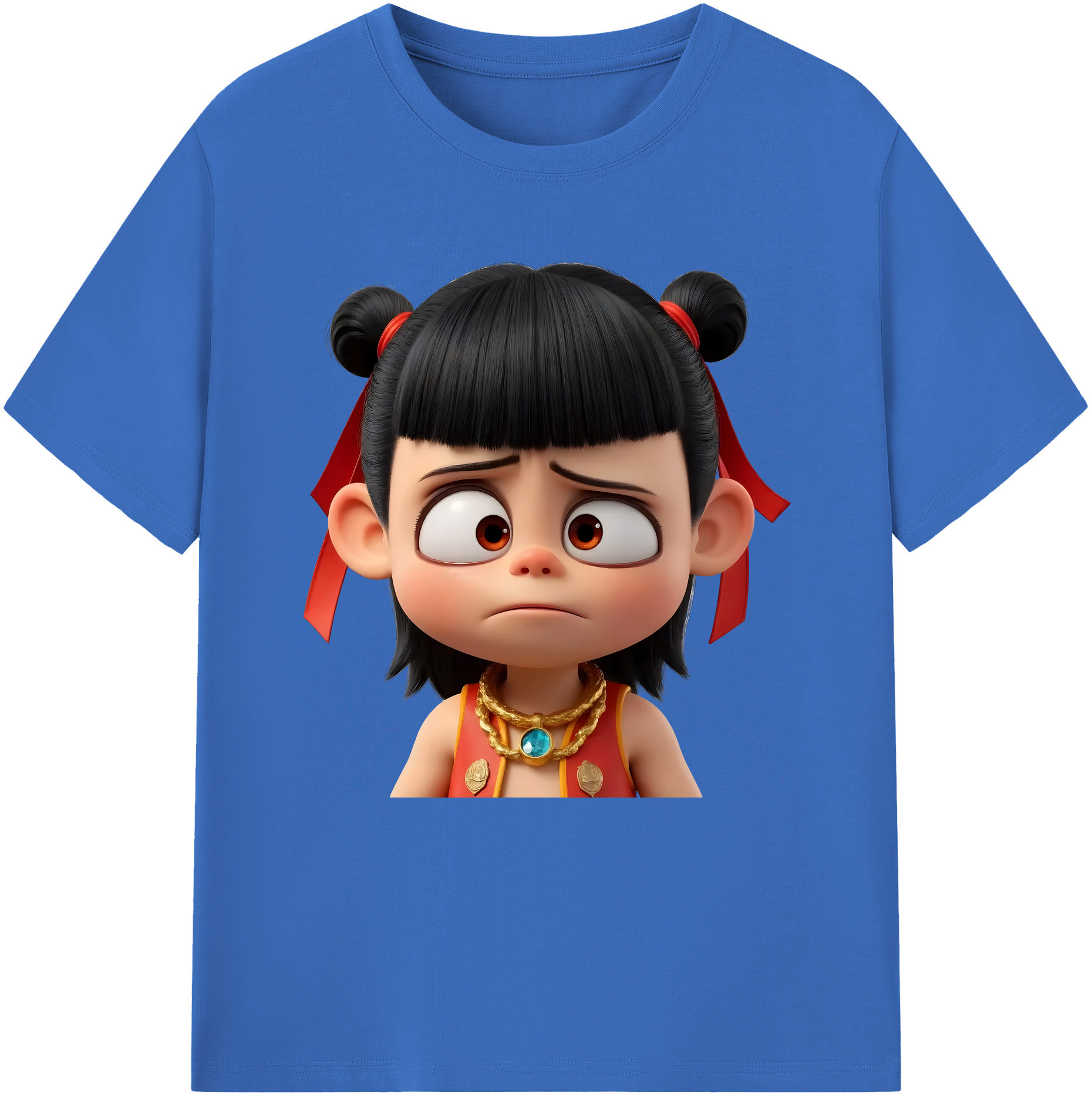 （画像用） Ne Zha 2 ナタ 魔童の大暴れ 綿100％半袖Tシャツ（フロントプリント）