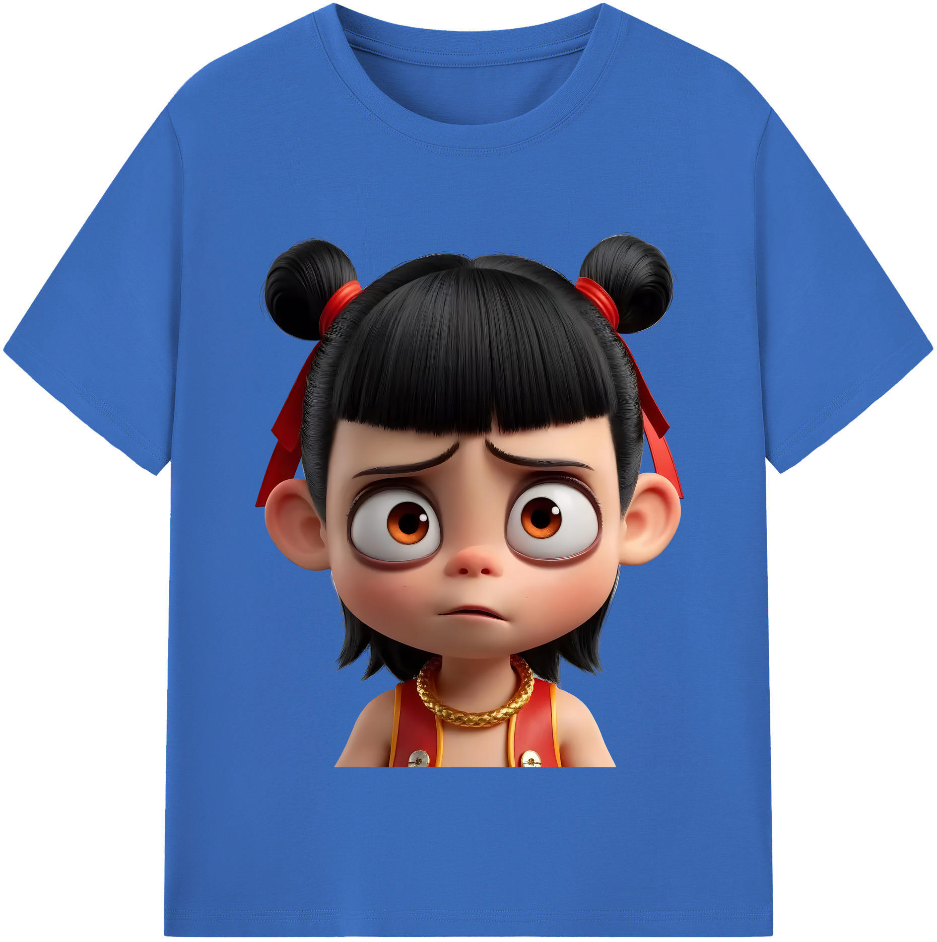 （画像用） Ne Zha 2 ナタ 魔童の大暴れ 綿100％半袖Tシャツ（フロントプリント）
