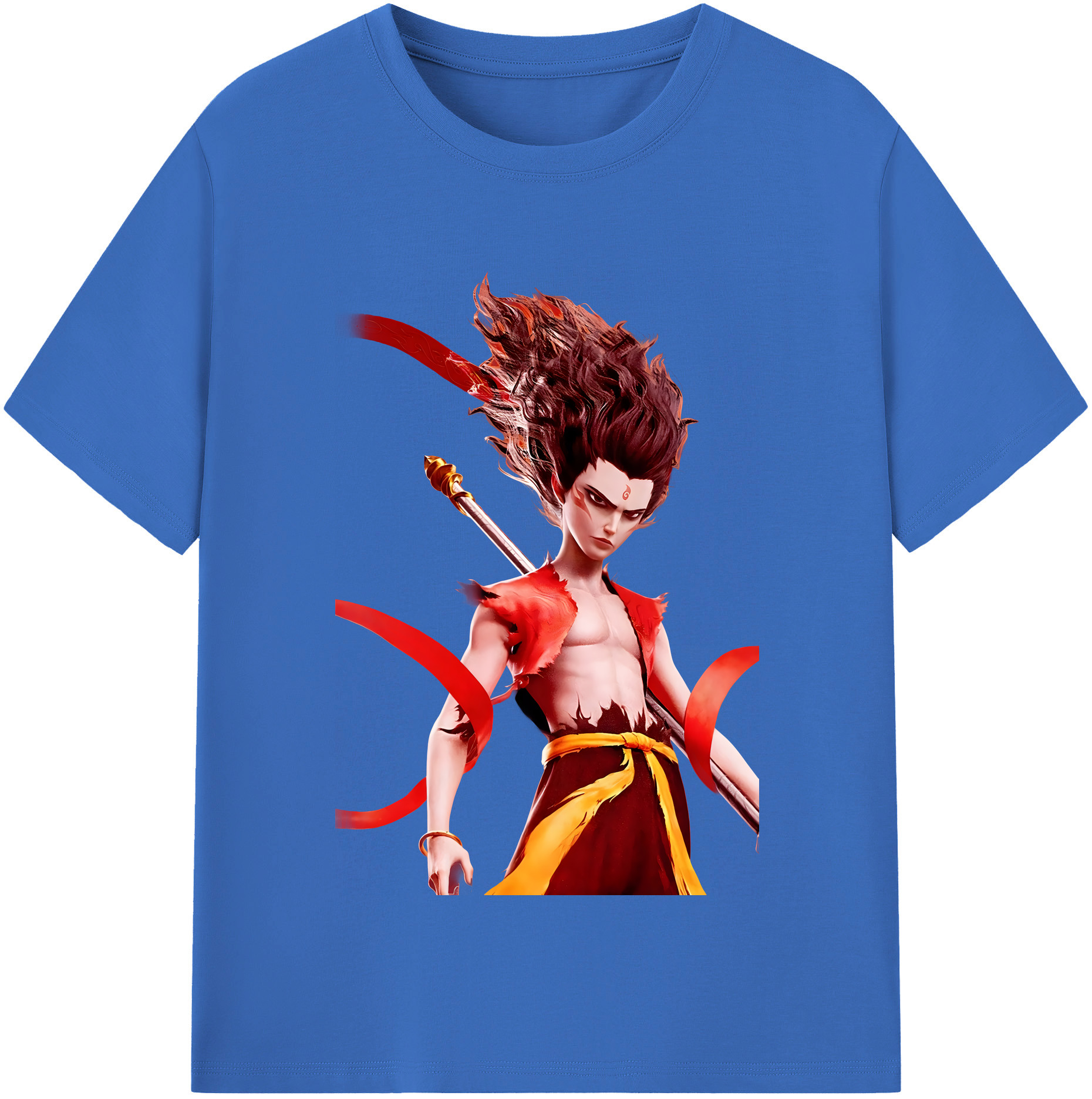 （画像用） Ne Zha 2 ナタ 魔童の大暴れ 綿100％半袖Tシャツ（フロントプリント）
