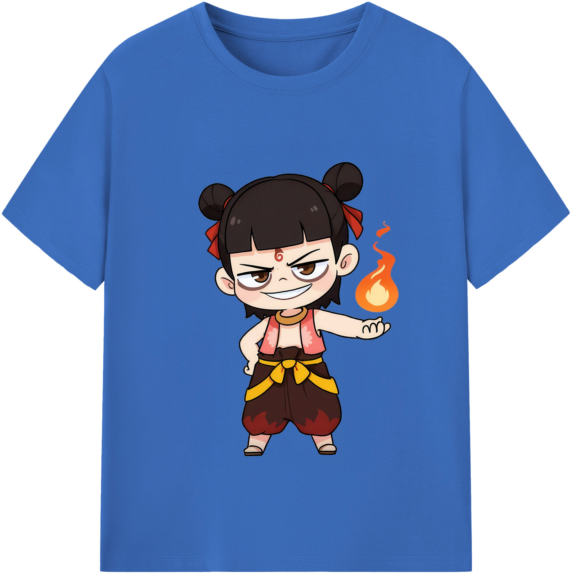 （画像用） Ne Zha 2 ナタ 魔童の大暴れ 綿100％半袖Tシャツ（フロントプリント）