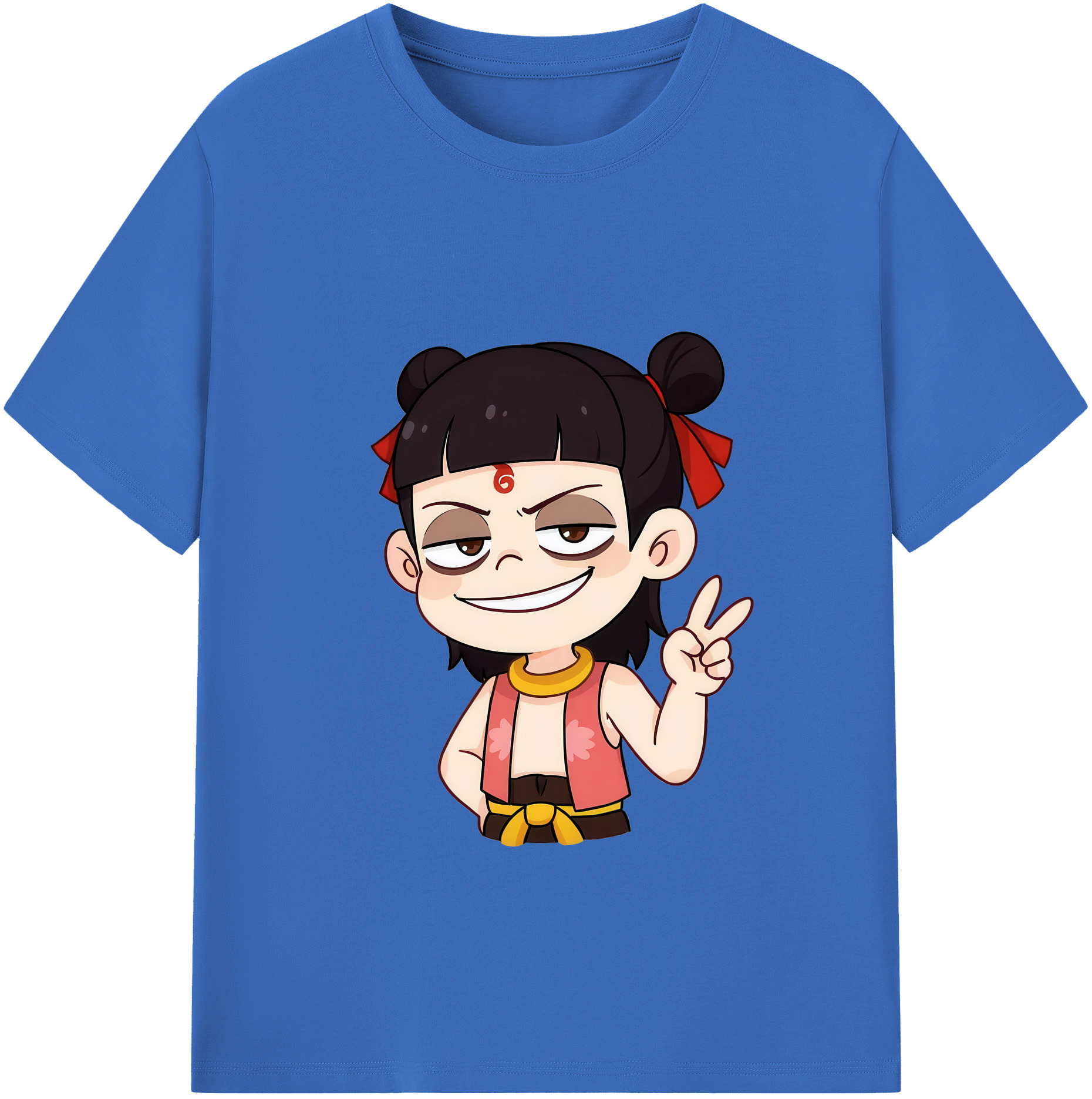 （画像用） Ne Zha 2 ナタ 魔童の大暴れ 綿100％半袖Tシャツ（フロントプリント）