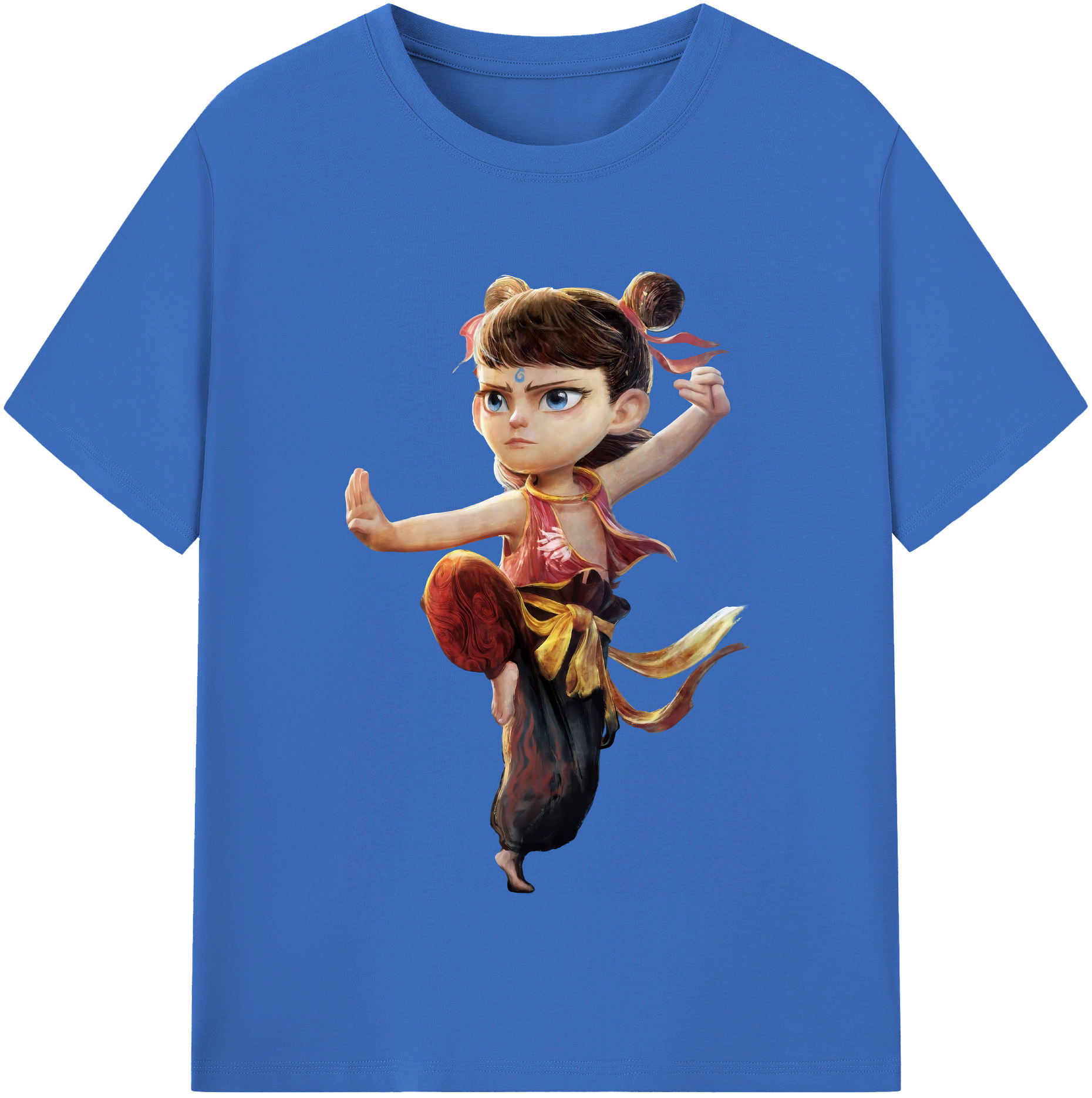 （画像用） Ne Zha 2 ナタ 魔童の大暴れ 綿100％半袖Tシャツ（フロントプリント）