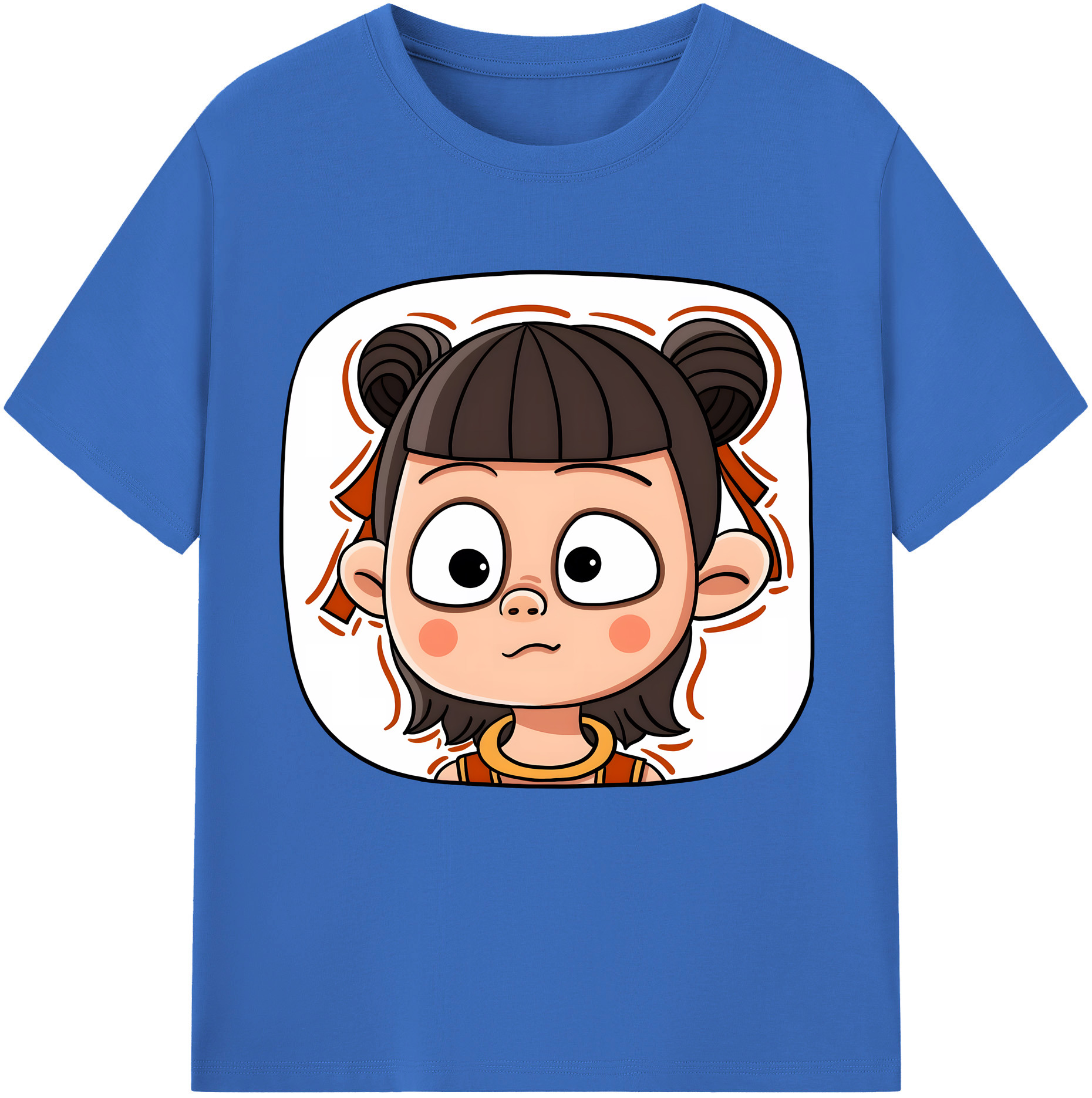 （画像用） Ne Zha 2 ナタ 魔童の大暴れ 綿100％半袖Tシャツ（フロントプリント）