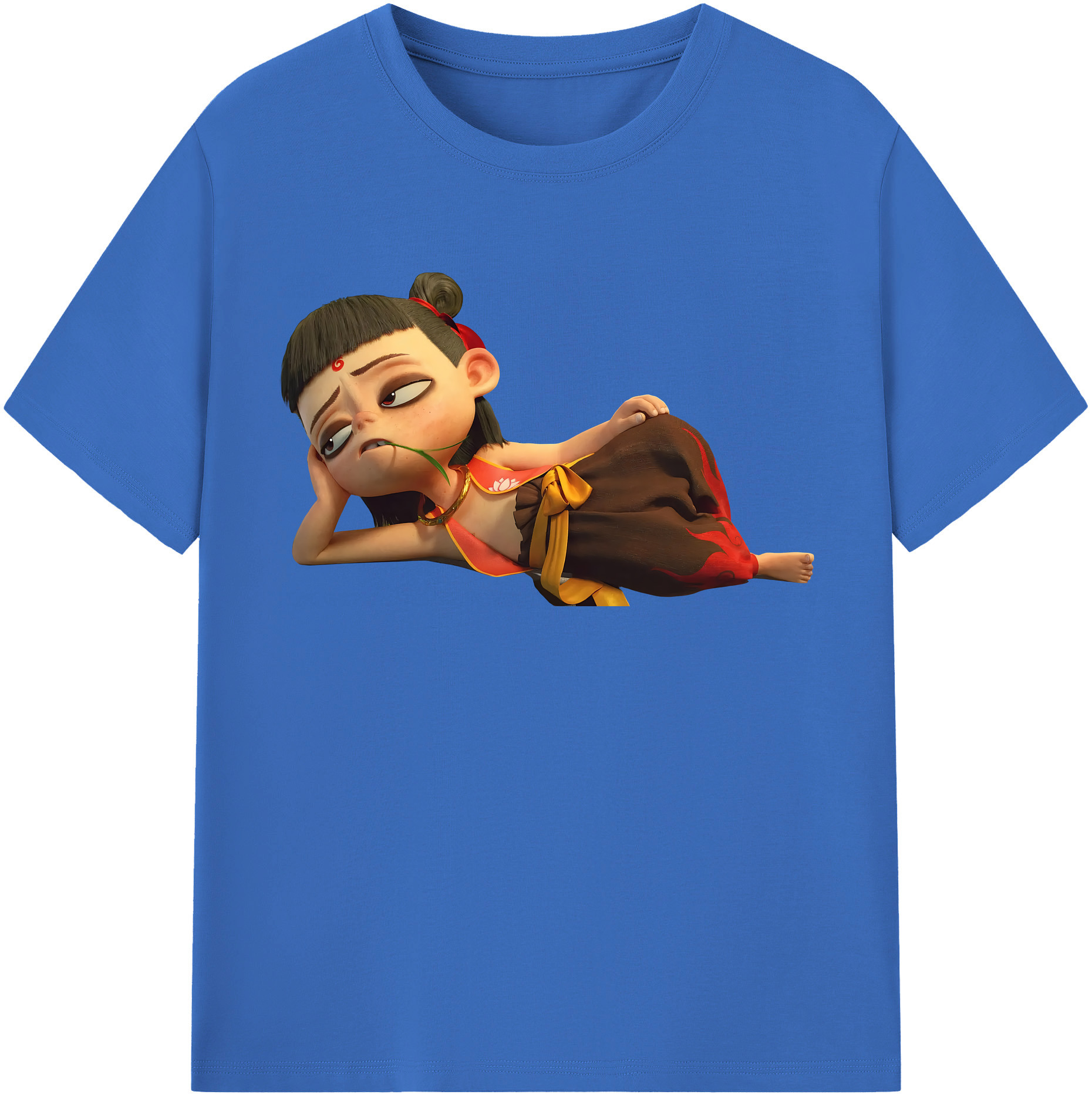 （画像用） Ne Zha 2 ナタ 魔童の大暴れ 綿100％半袖Tシャツ（フロントプリント）