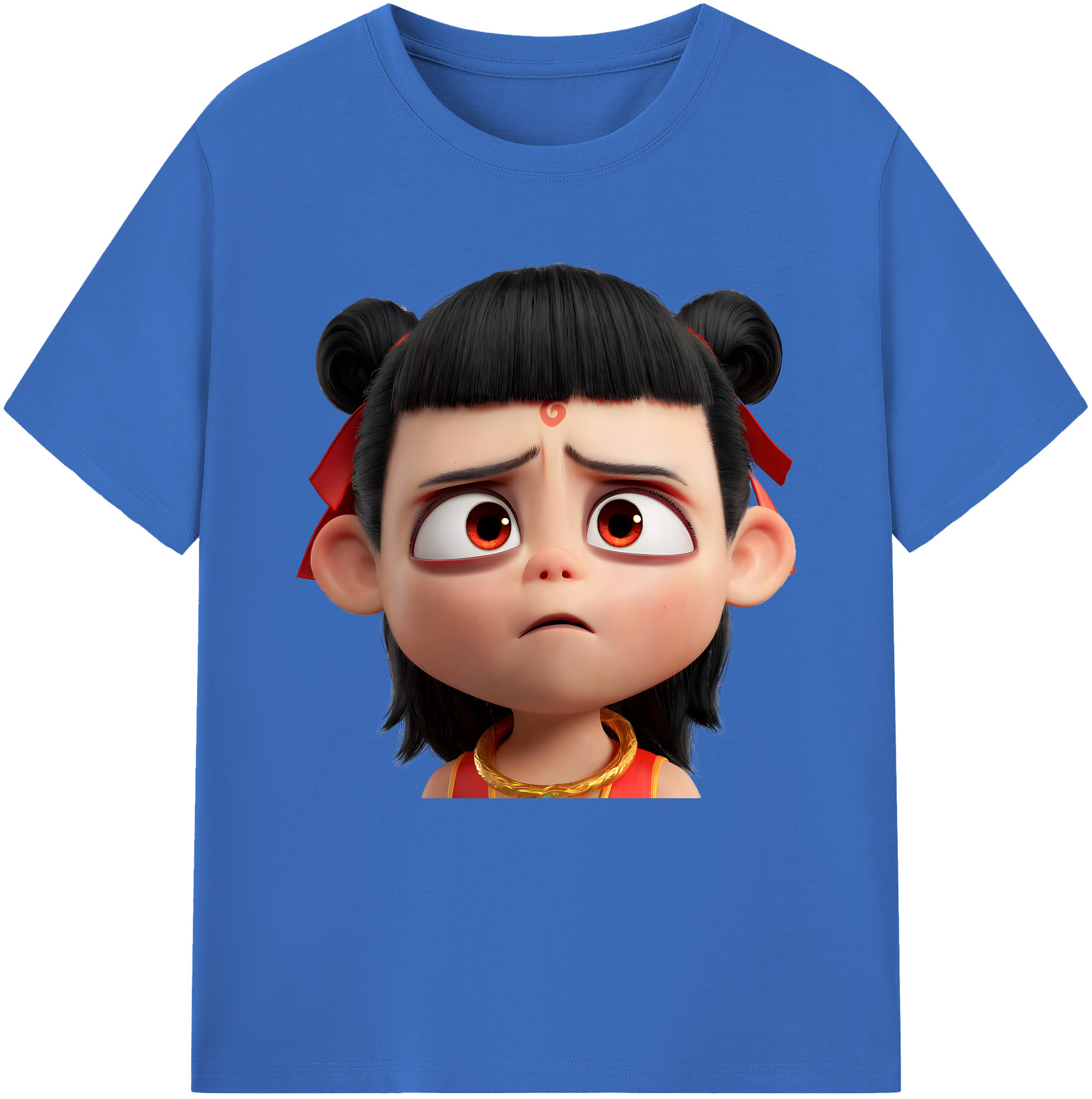 （画像用） Ne Zha 2 ナタ 魔童の大暴れ 綿100％半袖Tシャツ（フロントプリント）