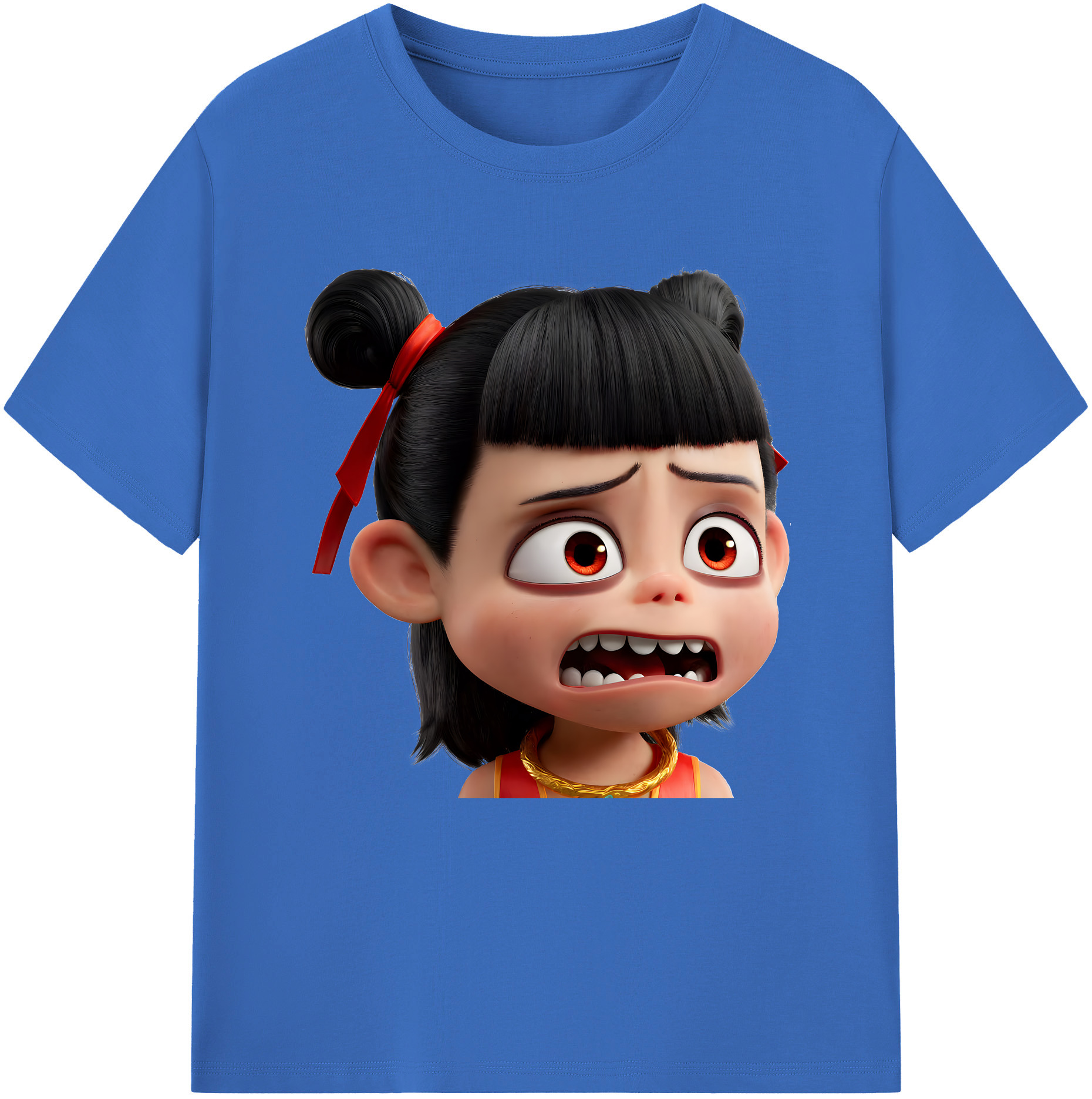 （画像用） Ne Zha 2 ナタ 魔童の大暴れ 綿100％半袖Tシャツ（フロントプリント）