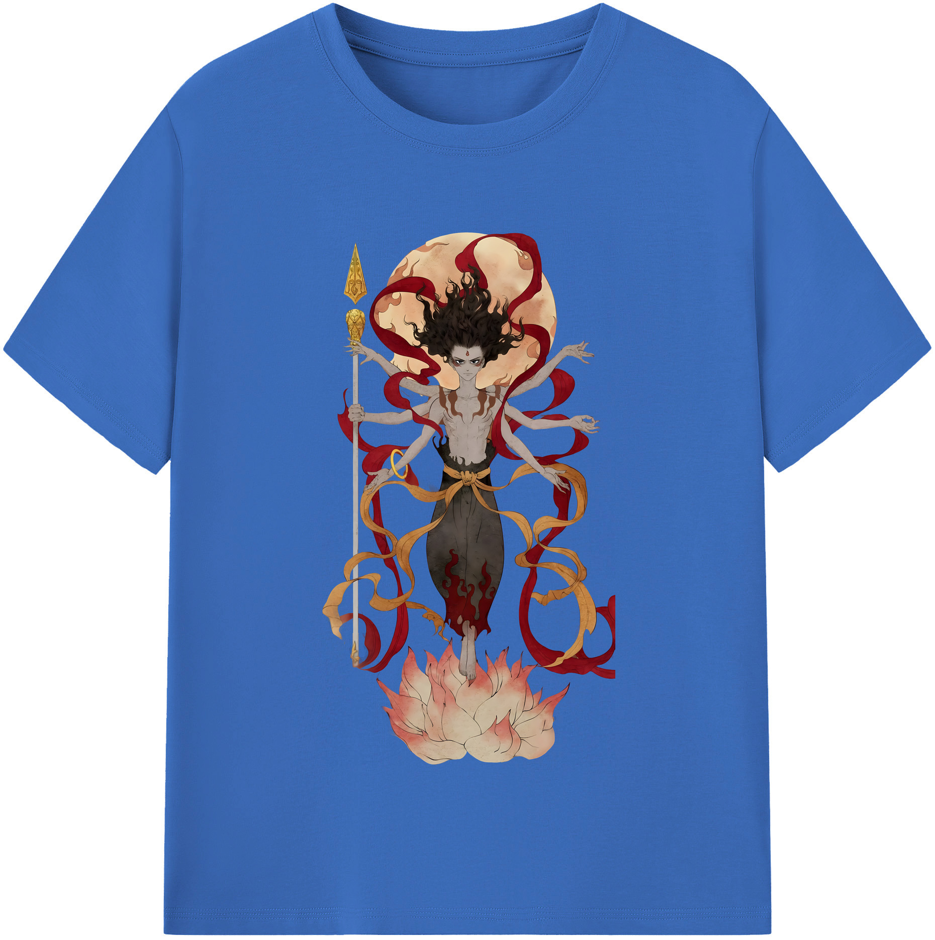 （画像用） Ne Zha 2 ナタ 魔童の大暴れ 綿100％半袖Tシャツ（フロントプリント）