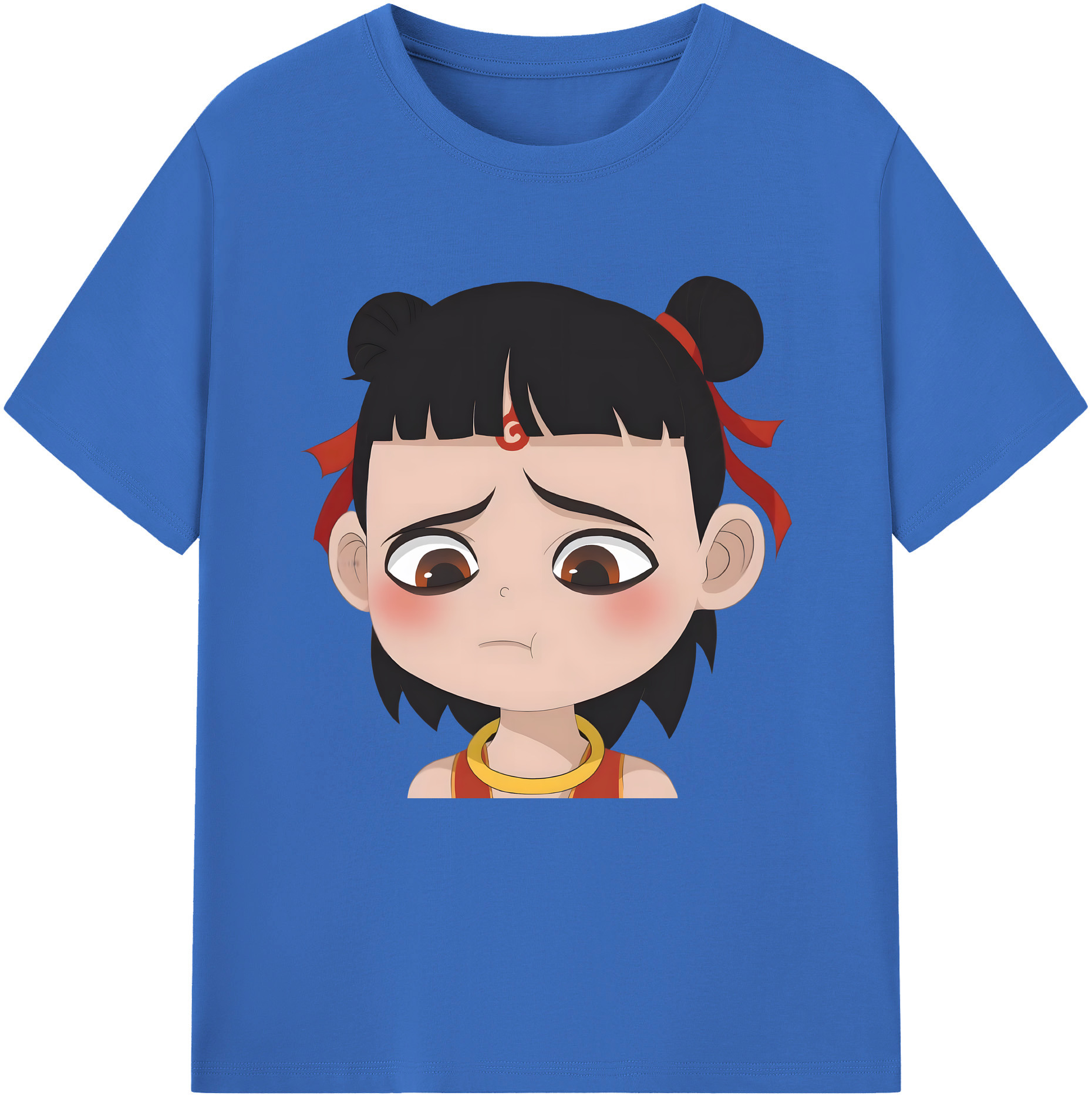 （画像用） Ne Zha 2 ナタ 魔童の大暴れ 綿100％半袖Tシャツ（フロントプリント）
