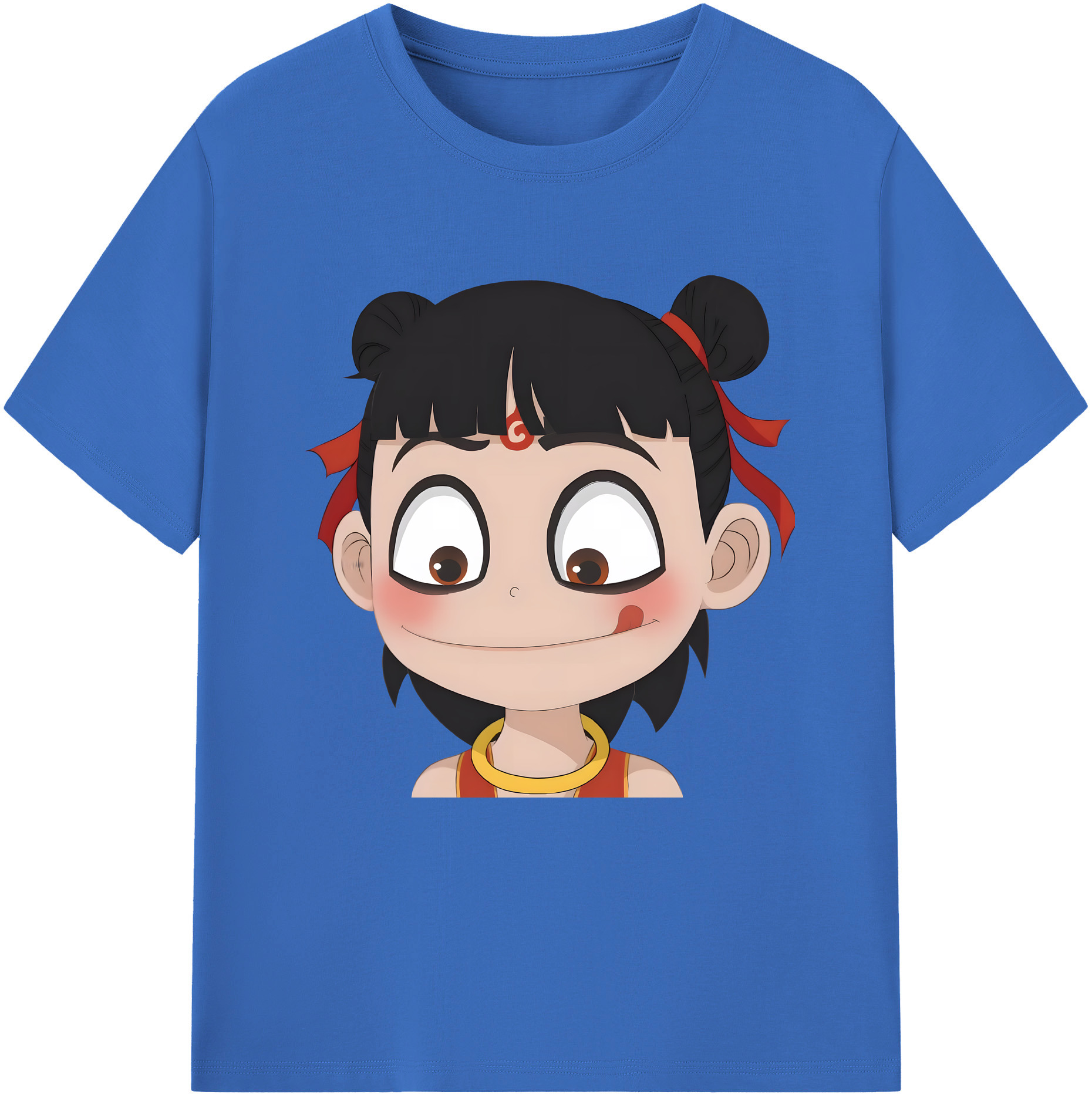 （画像用） Ne Zha 2 ナタ 魔童の大暴れ 綿100％半袖Tシャツ（フロントプリント）