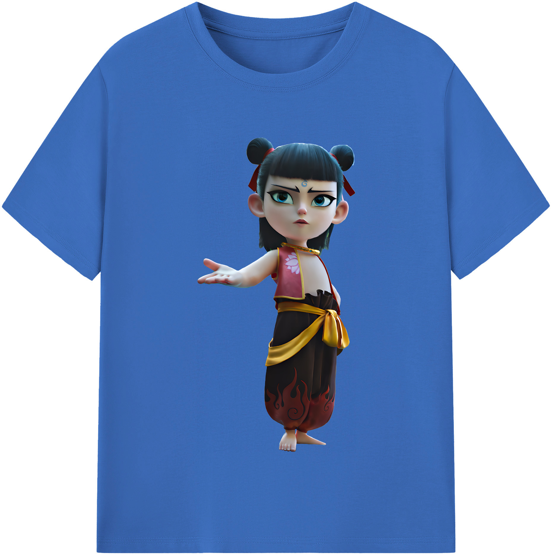 （画像用） Ne Zha 2 ナタ 魔童の大暴れ 綿100％半袖Tシャツ（フロントプリント）
