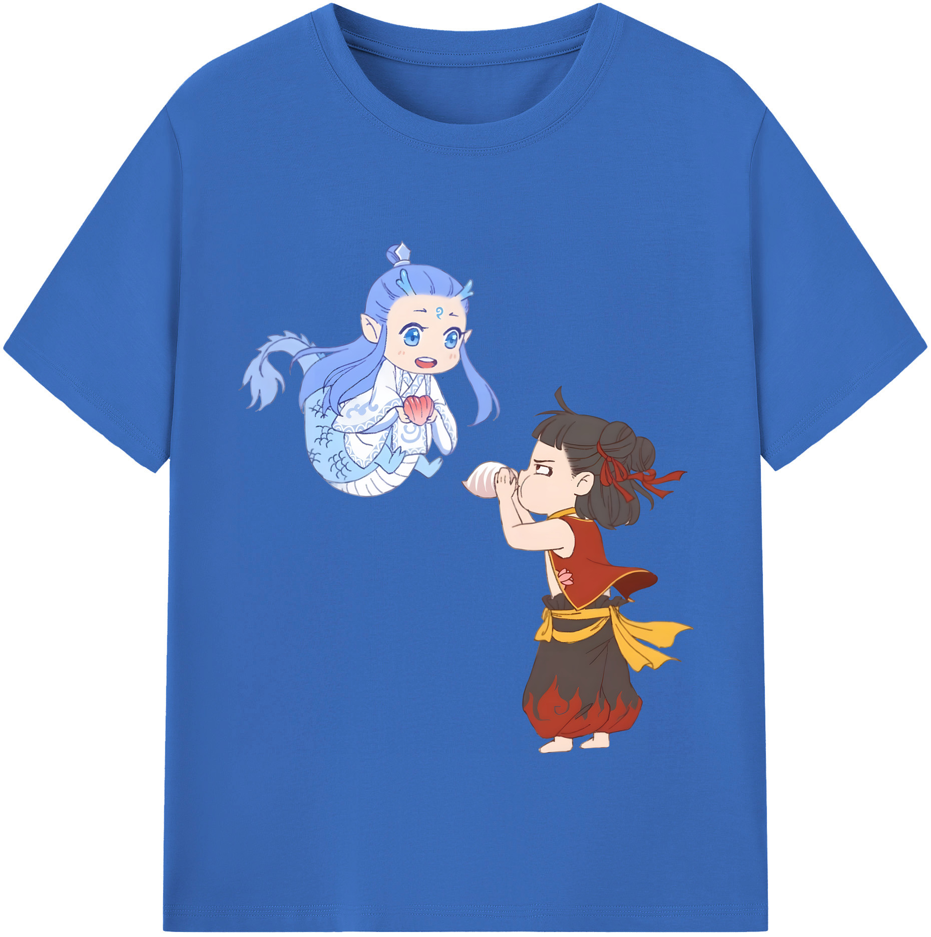 （画像用） Ne Zha 2 ナタ 魔童の大暴れ 綿100％半袖Tシャツ（フロントプリント）
