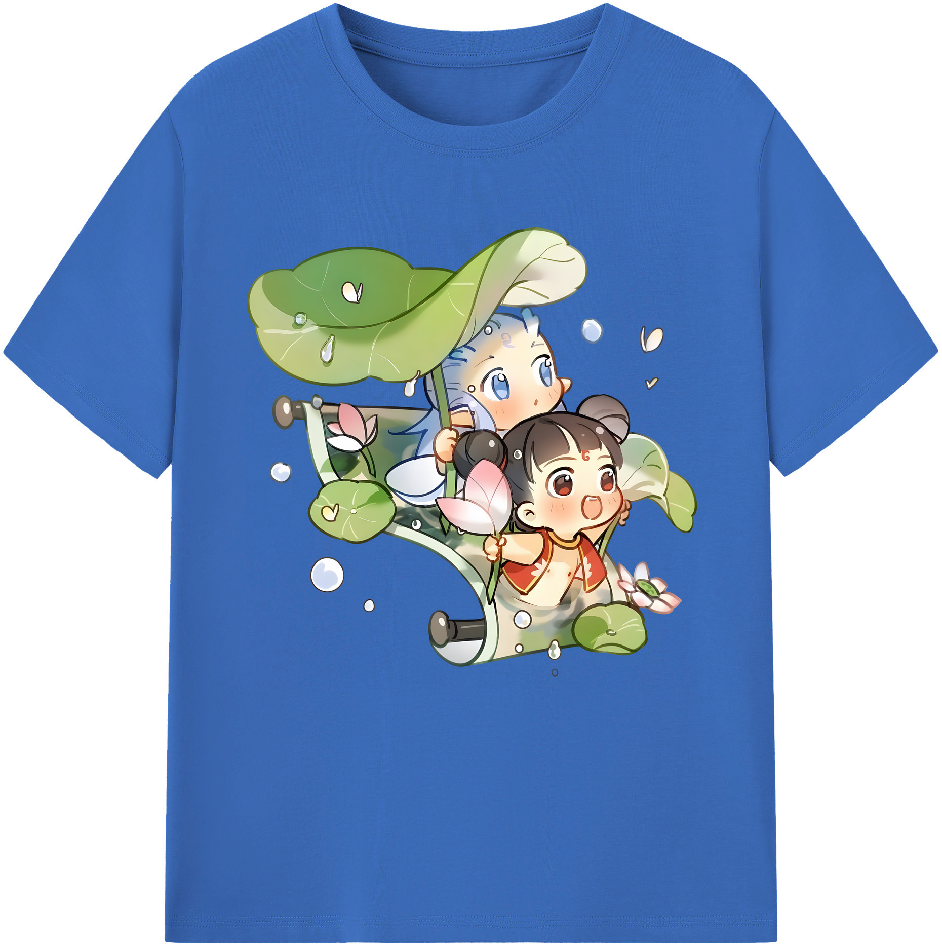 （画像用） Ne Zha 2 ナタ 魔童の大暴れ 綿100％半袖Tシャツ（フロントプリント）