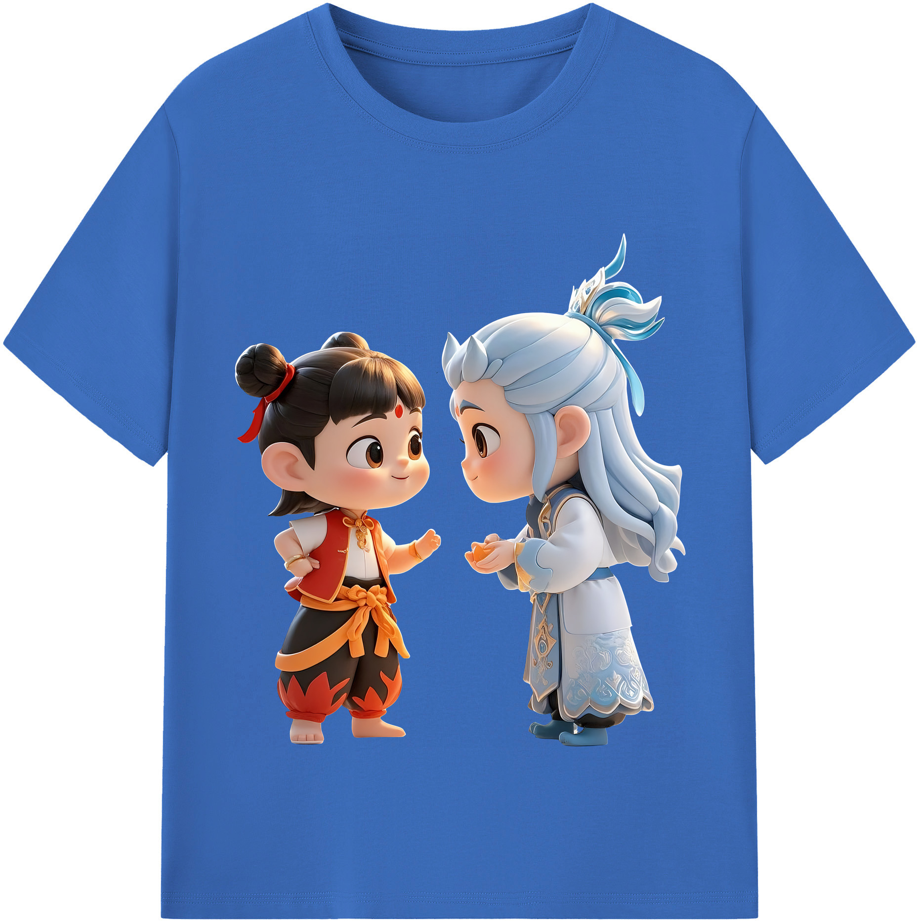 （画像用） Ne Zha 2 ナタ 魔童の大暴れ 綿100％半袖Tシャツ（フロントプリント）
