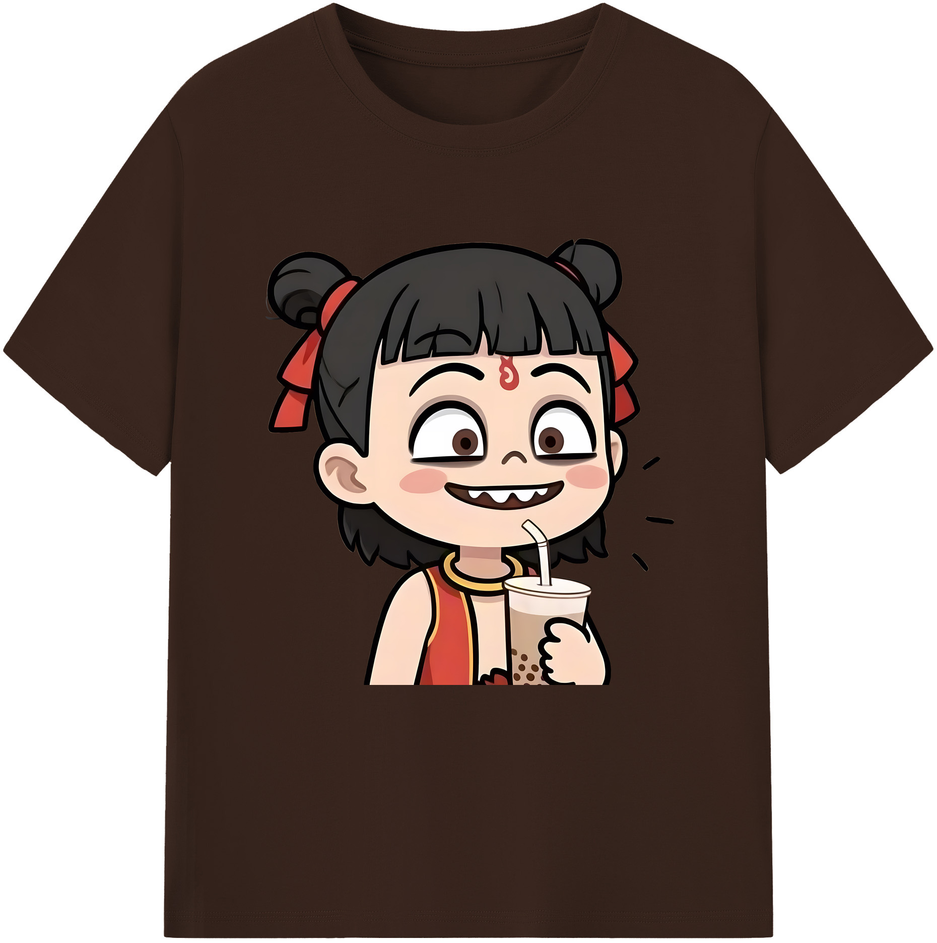（画像用） Ne Zha 2 ナタ 魔童の大暴れ 綿100％半袖Tシャツ（フロントプリント）