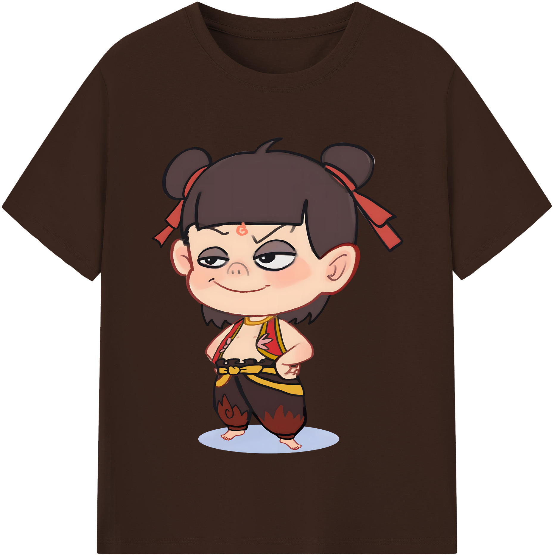 （画像用） Ne Zha 2 ナタ 魔童の大暴れ 綿100％半袖Tシャツ（フロントプリント）