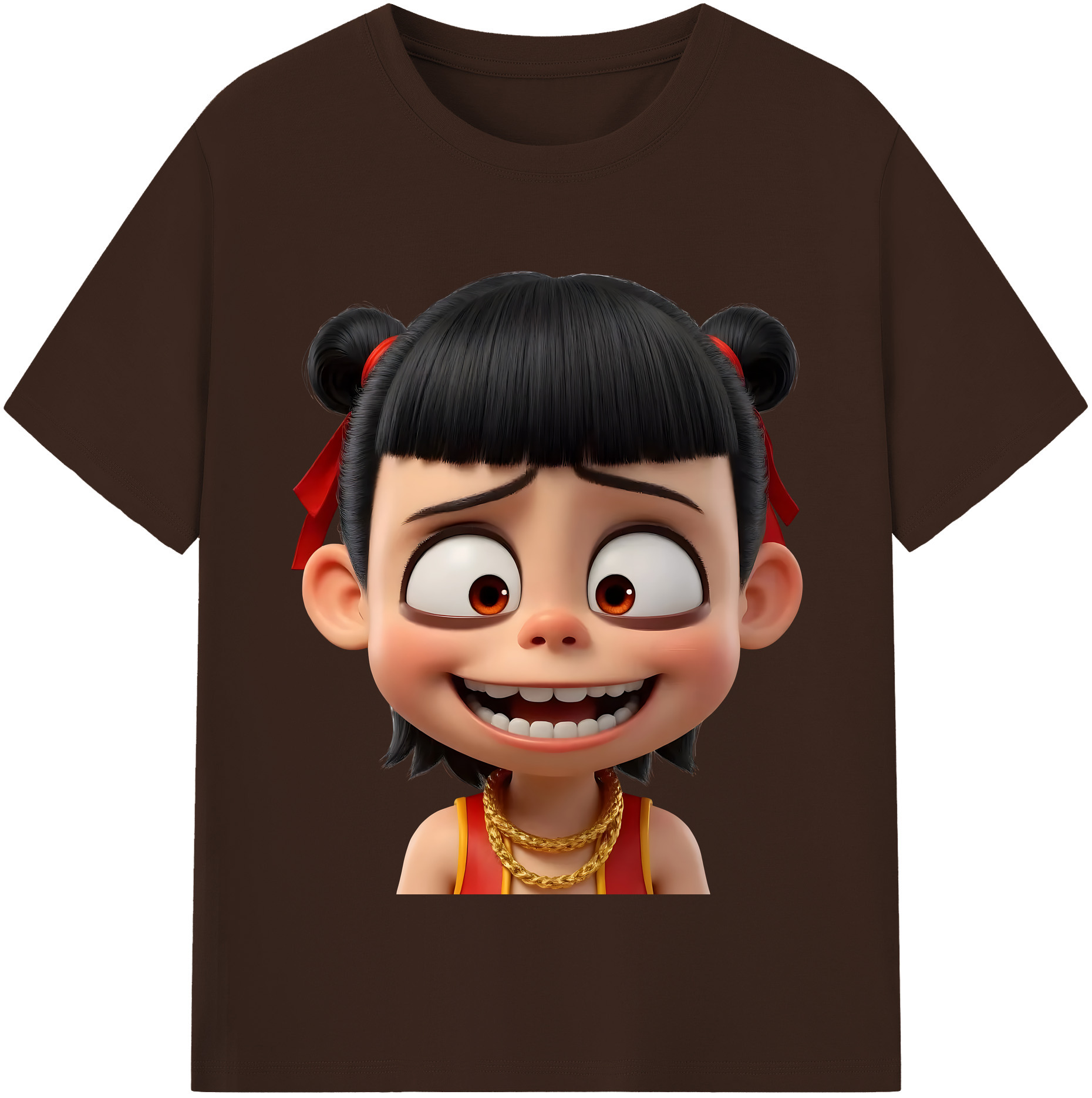 （画像用） Ne Zha 2 ナタ 魔童の大暴れ 綿100％半袖Tシャツ（フロントプリント）