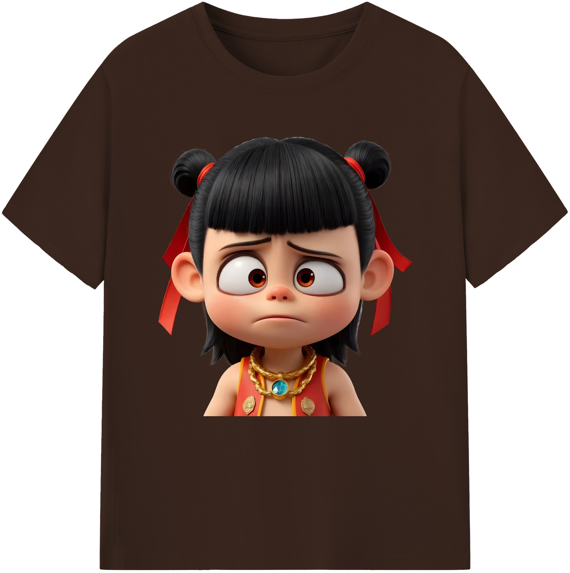 （画像用） Ne Zha 2 ナタ 魔童の大暴れ 綿100％半袖Tシャツ（フロントプリント）
