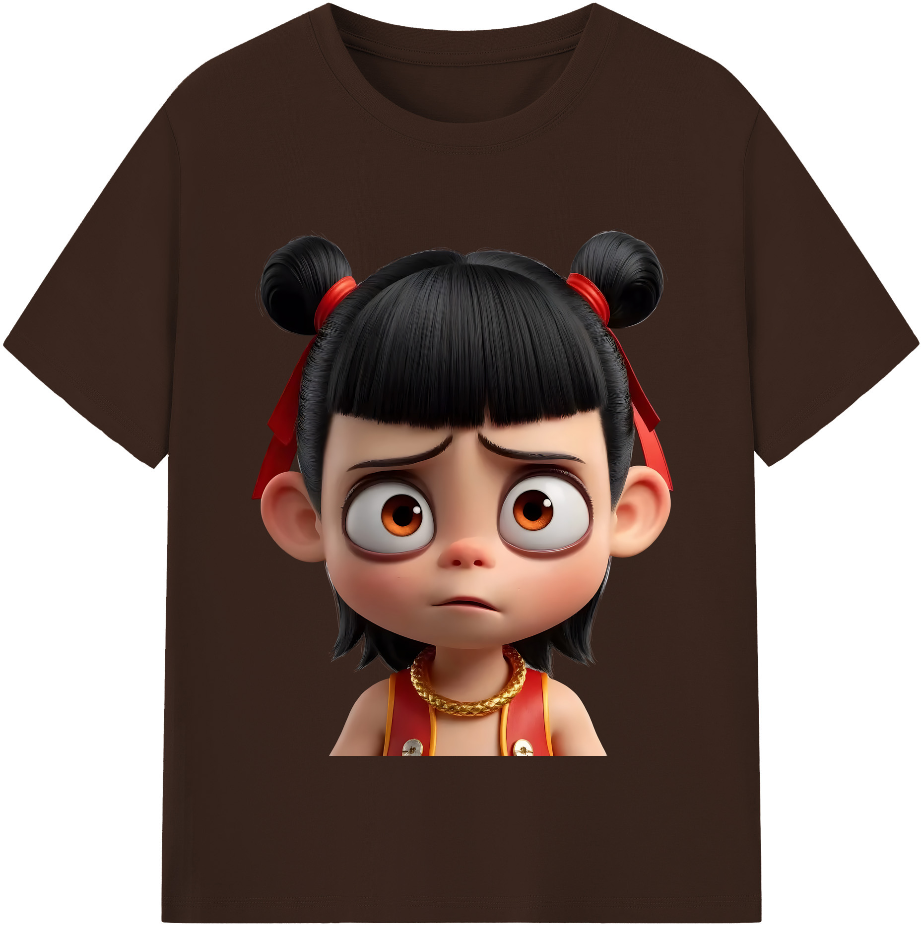 （画像用） Ne Zha 2 ナタ 魔童の大暴れ 綿100％半袖Tシャツ（フロントプリント）