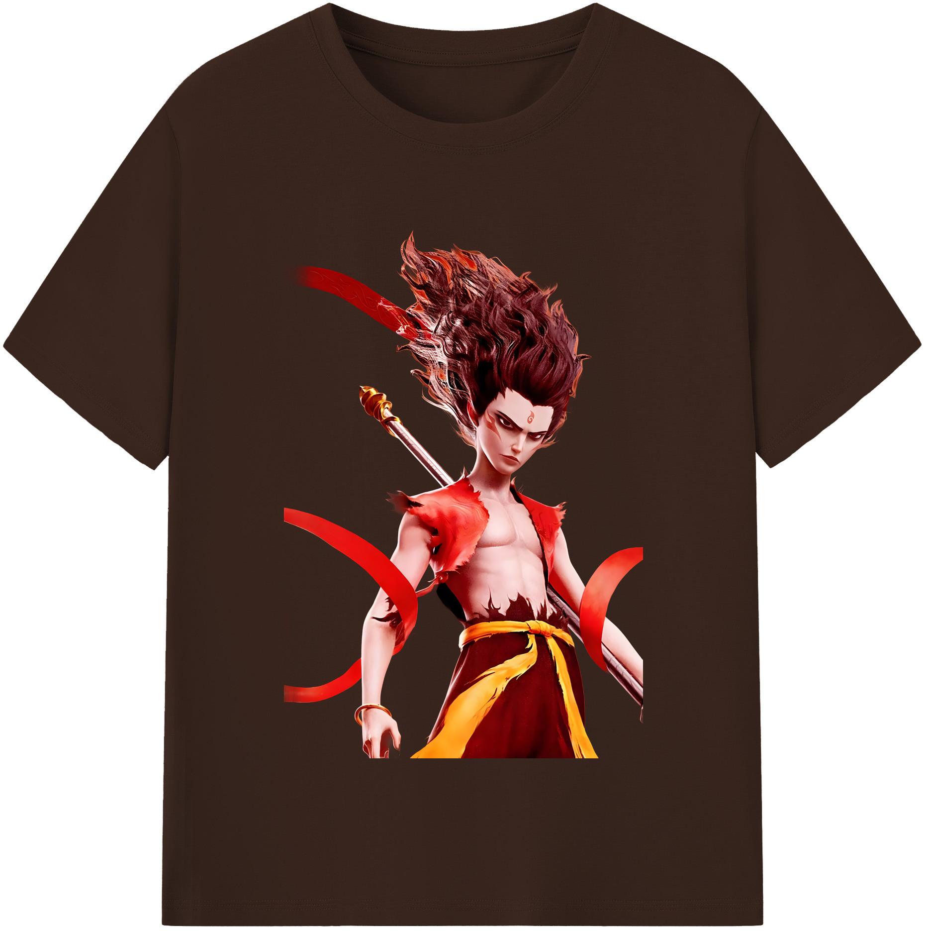 （画像用） Ne Zha 2 ナタ 魔童の大暴れ 綿100％半袖Tシャツ（フロントプリント）