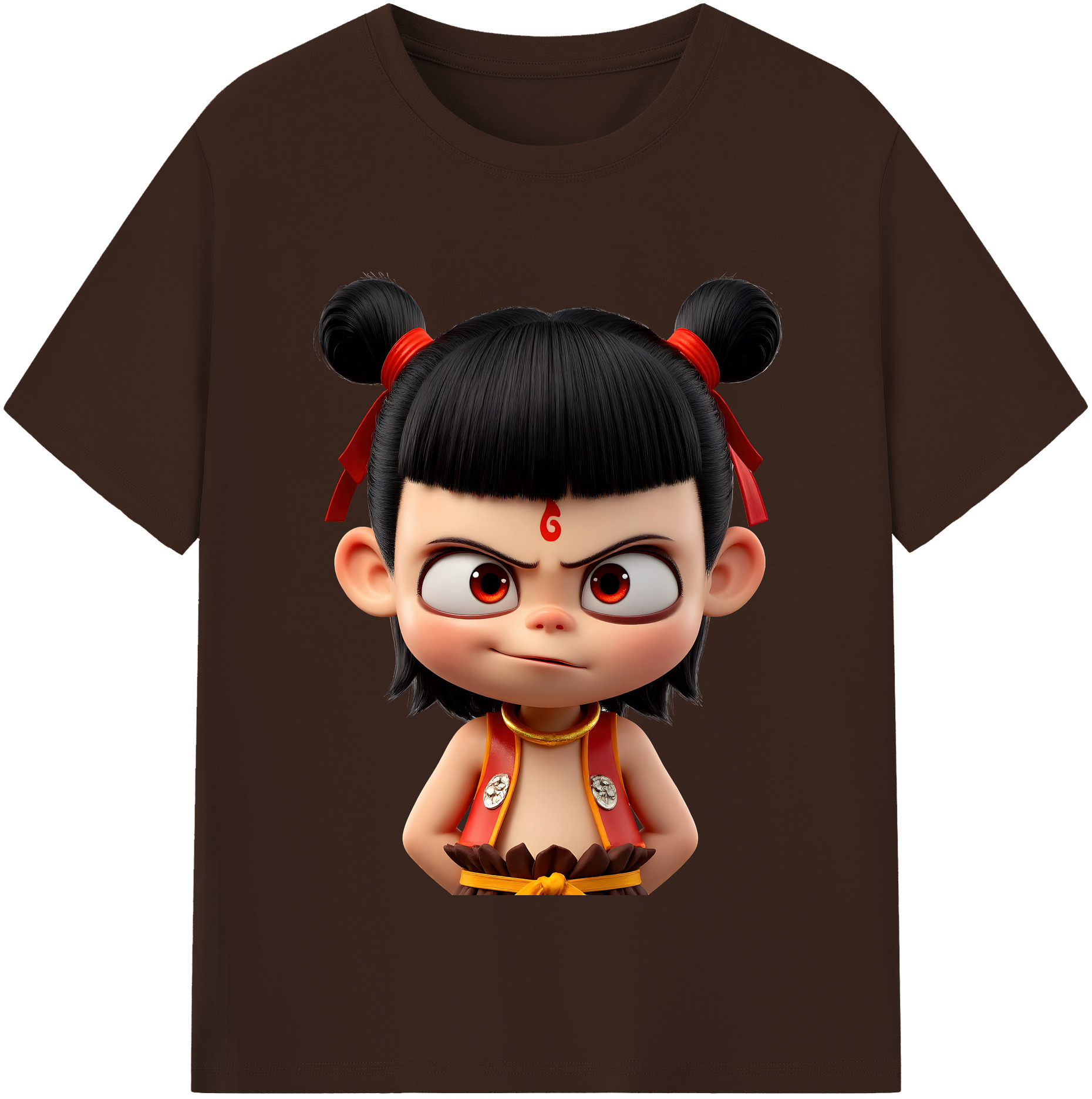 （画像用） Ne Zha 2 ナタ 魔童の大暴れ 綿100％半袖Tシャツ（フロントプリント）
