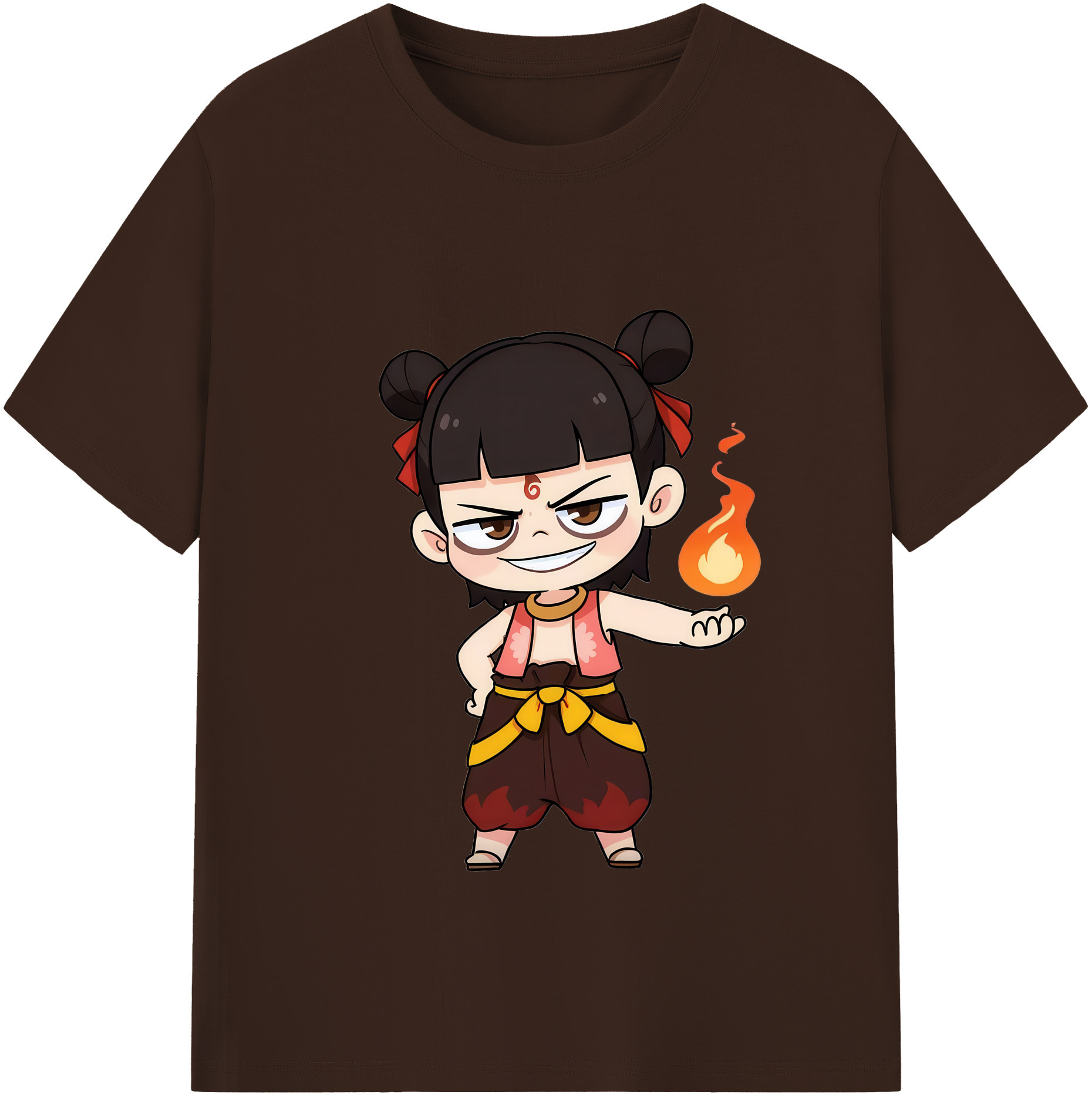 （画像用） Ne Zha 2 ナタ 魔童の大暴れ 綿100％半袖Tシャツ（フロントプリント）